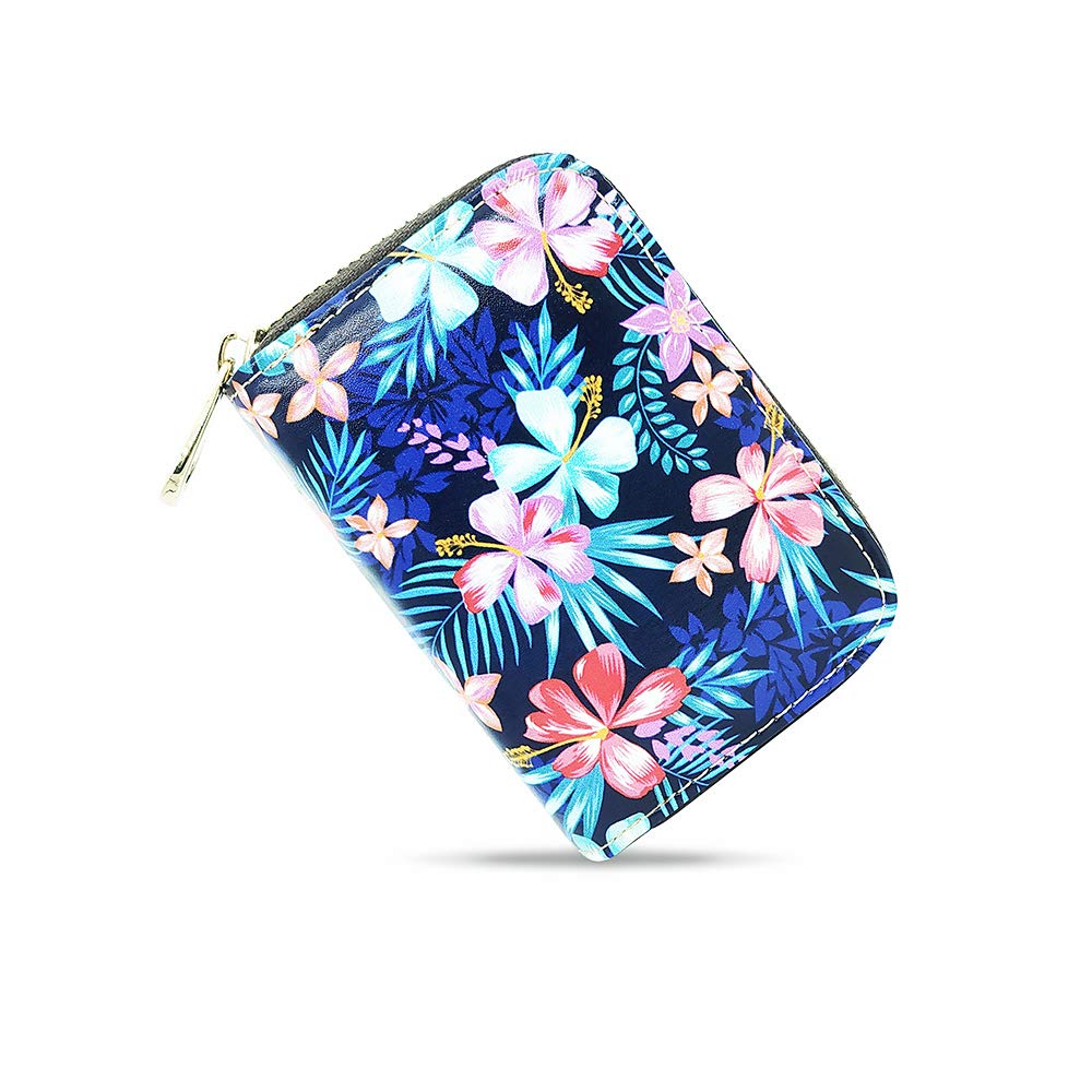 MOYYO RFID Blocking Leather Credit Card Holder - Stylish Zipper Wallet for Women & Girls - Perfect for Travel, Shopping, and Everyday Use