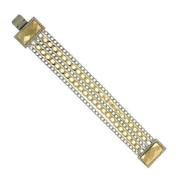1928 Jewelry Fusion Lux Link Chain Bracelet for Women - Elegant Gold & Silver Plated Bracelet for Party, Wedding & Everyday Wear