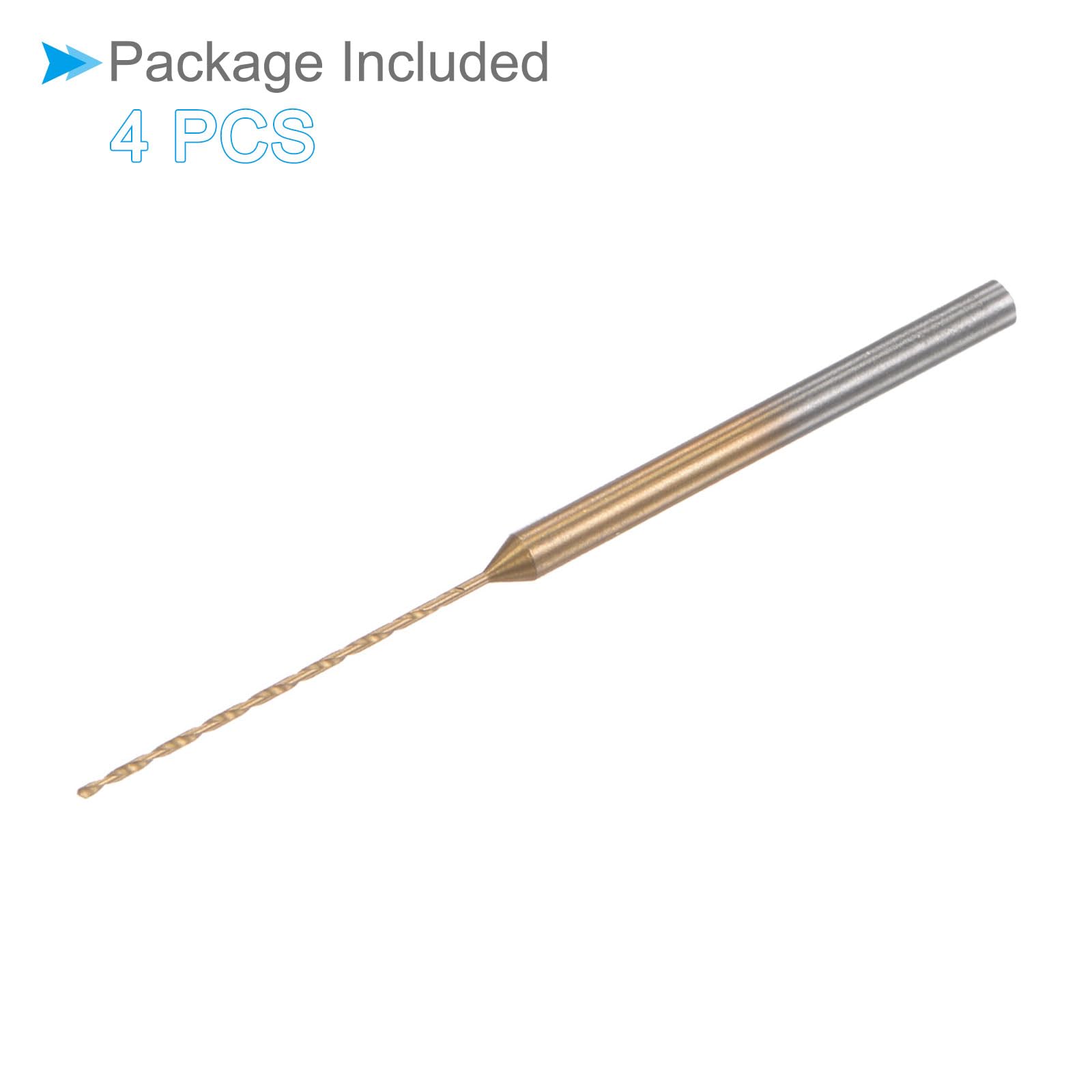 Premium Titanium Coated Mini Drill Bit Set - 0.6mm Drill Diameter & 2.35mm Shank for Precision Engraving | Ideal for Plastic, Woodworking, Jewelry Making & DIY Crafts (4-Piece Set)