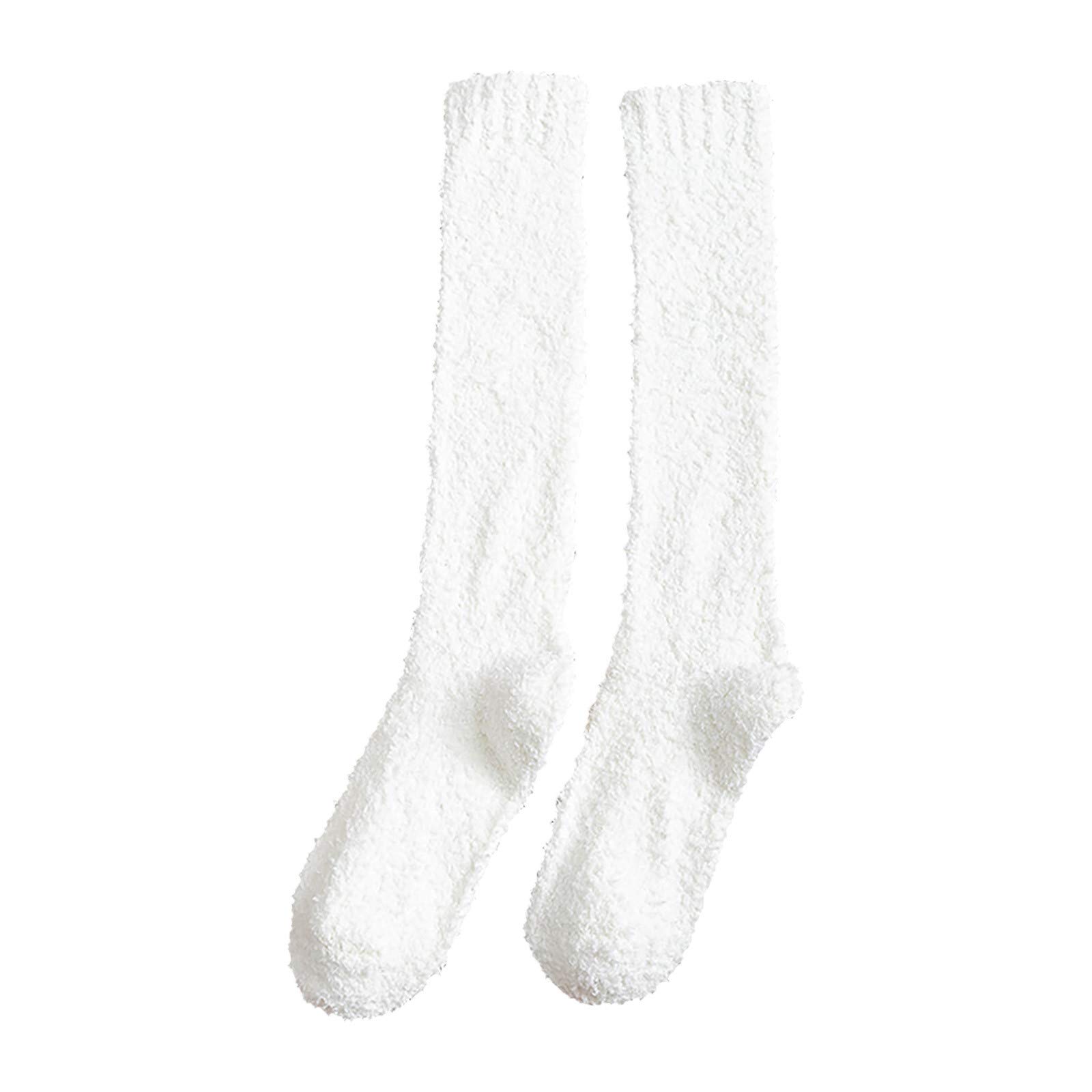 Women's Winter Fleece Socks - Soft Coral Fleece Thermal Sleeping Socks for Women - Cozy Mid-Calf Home Socks (P1543) - Perfect for Cold Nights, Lounging & Indoor Comfort