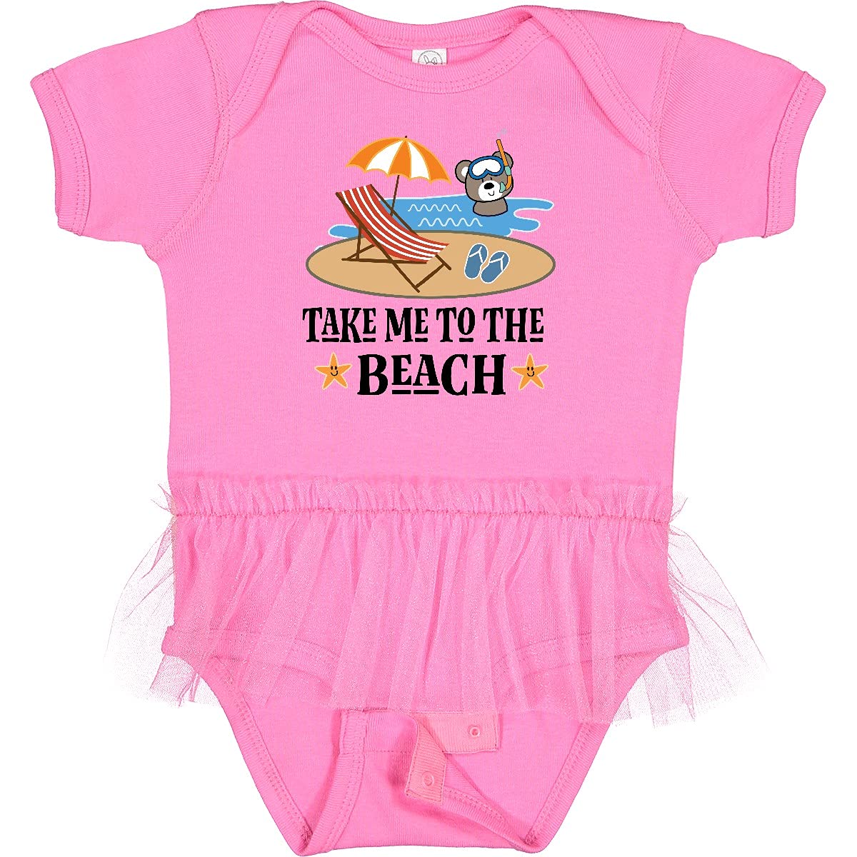 Inktastic Beach Vacation Florida California Infant Tutu Bodysuit - Cute Baby Girl Outfit for Summer, Travel & Photoshoot