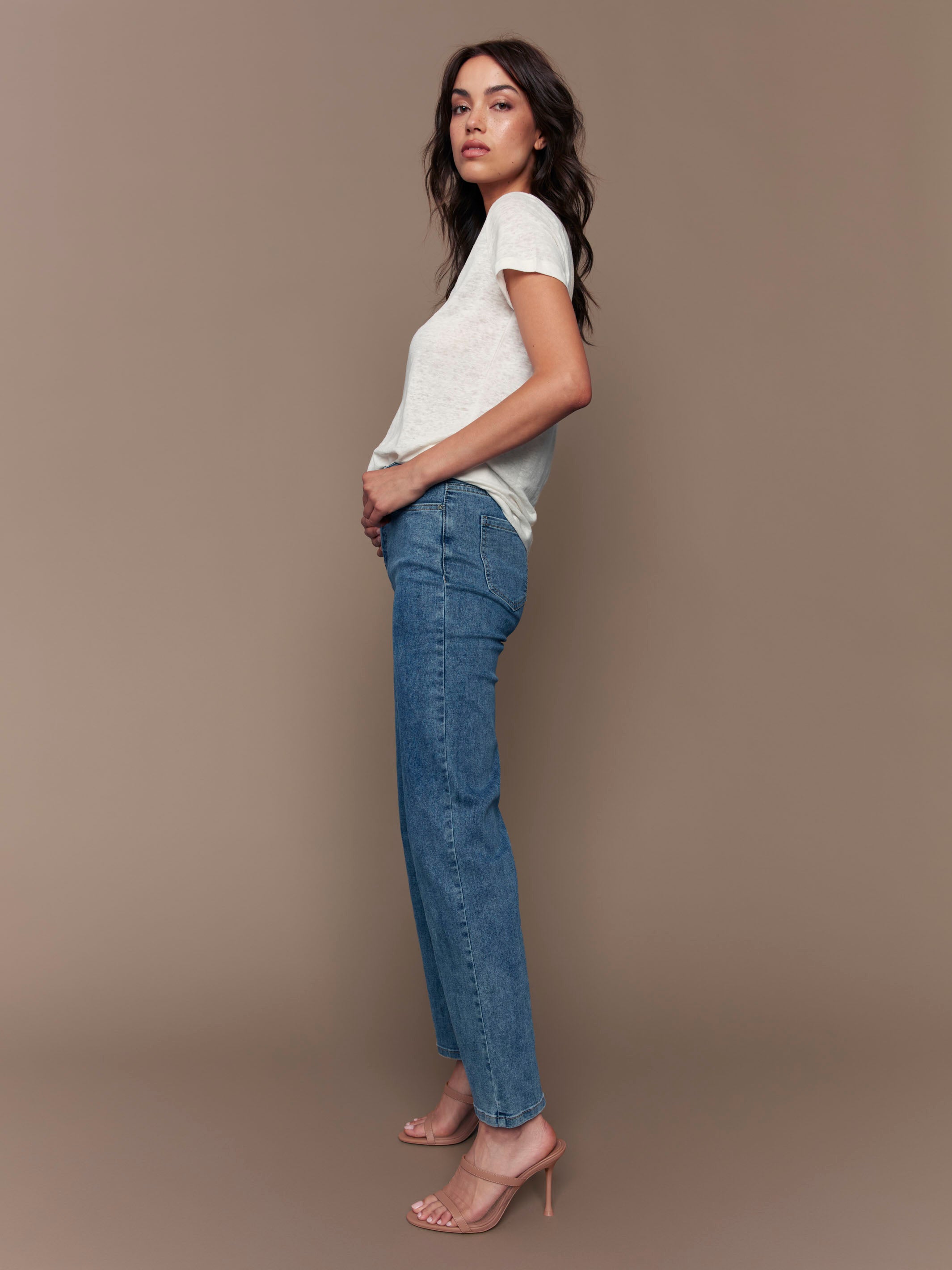 Charlotte Straight Leg Jeans for Women - Medium Blue Denim Pants | Comfortable & Stylish for Casual Wear, Office & Everyday Outfits