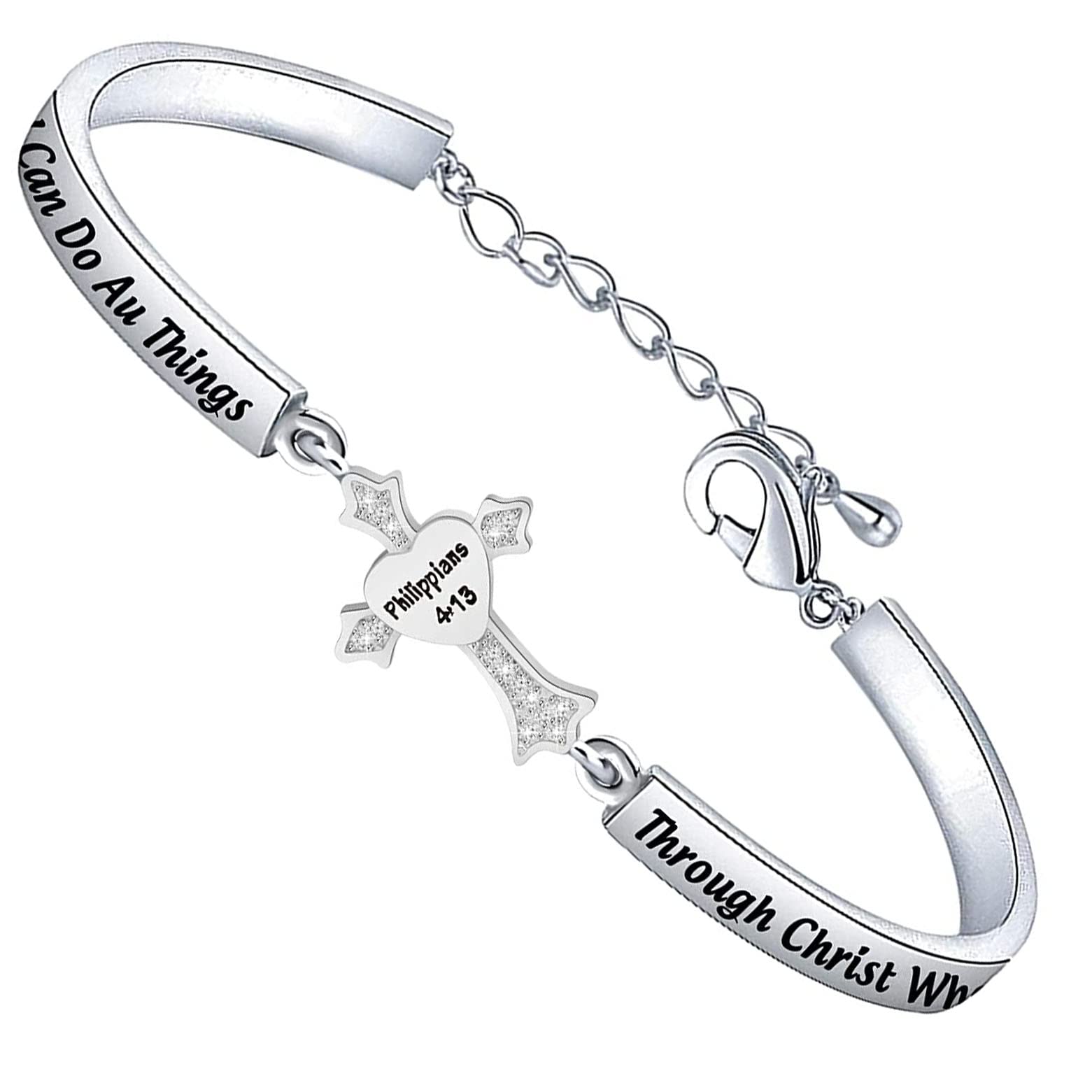 Philippians 4:13 Christian Bracelet - I Can Do All Things Through Christ - Inspirational Jewelry for Women