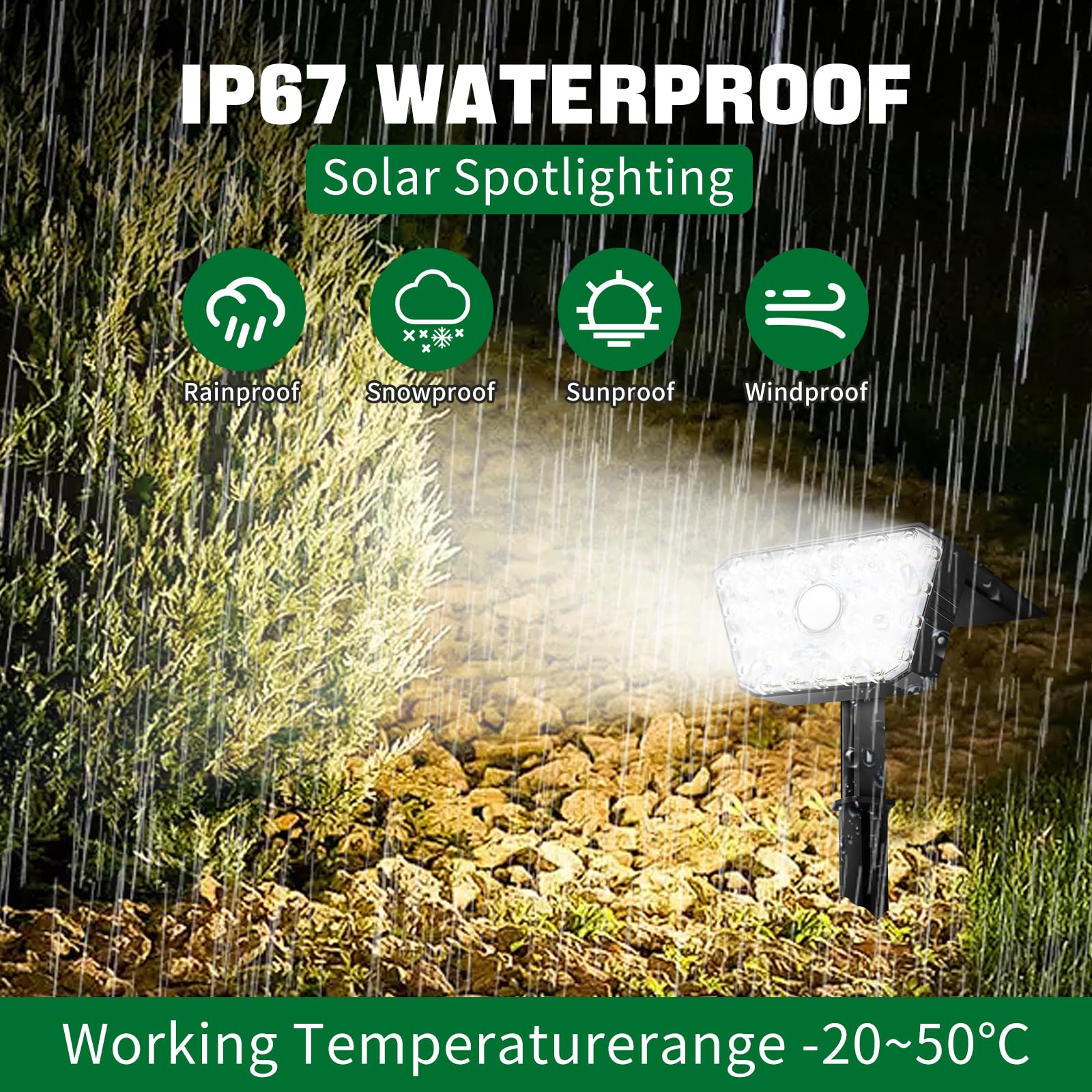 **6 Pack Solar Lights Outdoor Waterproof IP67 - Motion Sensor Landscape Lighting, 7000K Solar Spotlights with 4 Modes & Auto On/Off for Garden, Yard, Pathway, Patio (Ideal for Home Security & Nighttime Illumination)**
