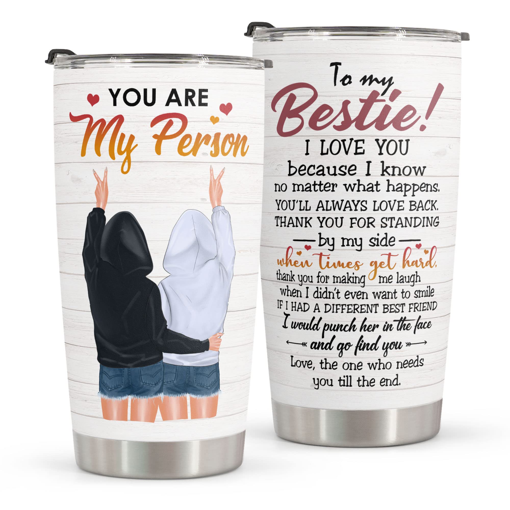 Macorner 20oz Stainless Steel Tumbler - Best Friend Gifts for Women, Unique Birthday Present for BFF, Soul Sister & Coworker - Insulated Travel Mug for Coffee, Tea & Cold Drinks - Perfect for Office, Gym & Outdoor Adventures