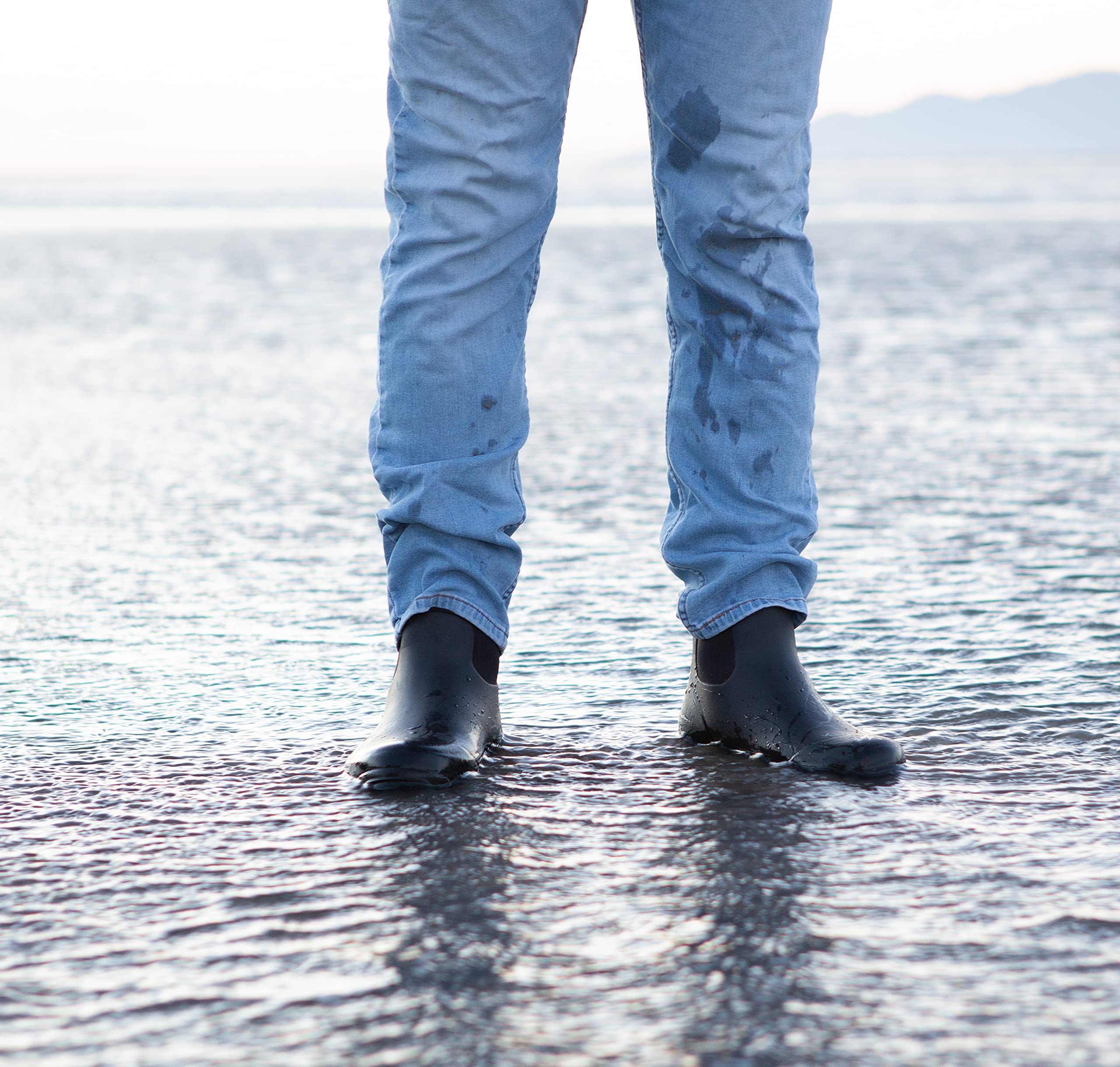 Pemberton Men's Waterproof Slip-On Rain Boots - Comfortable & Durable for Outdoor Work, Hiking & Wet Weather
