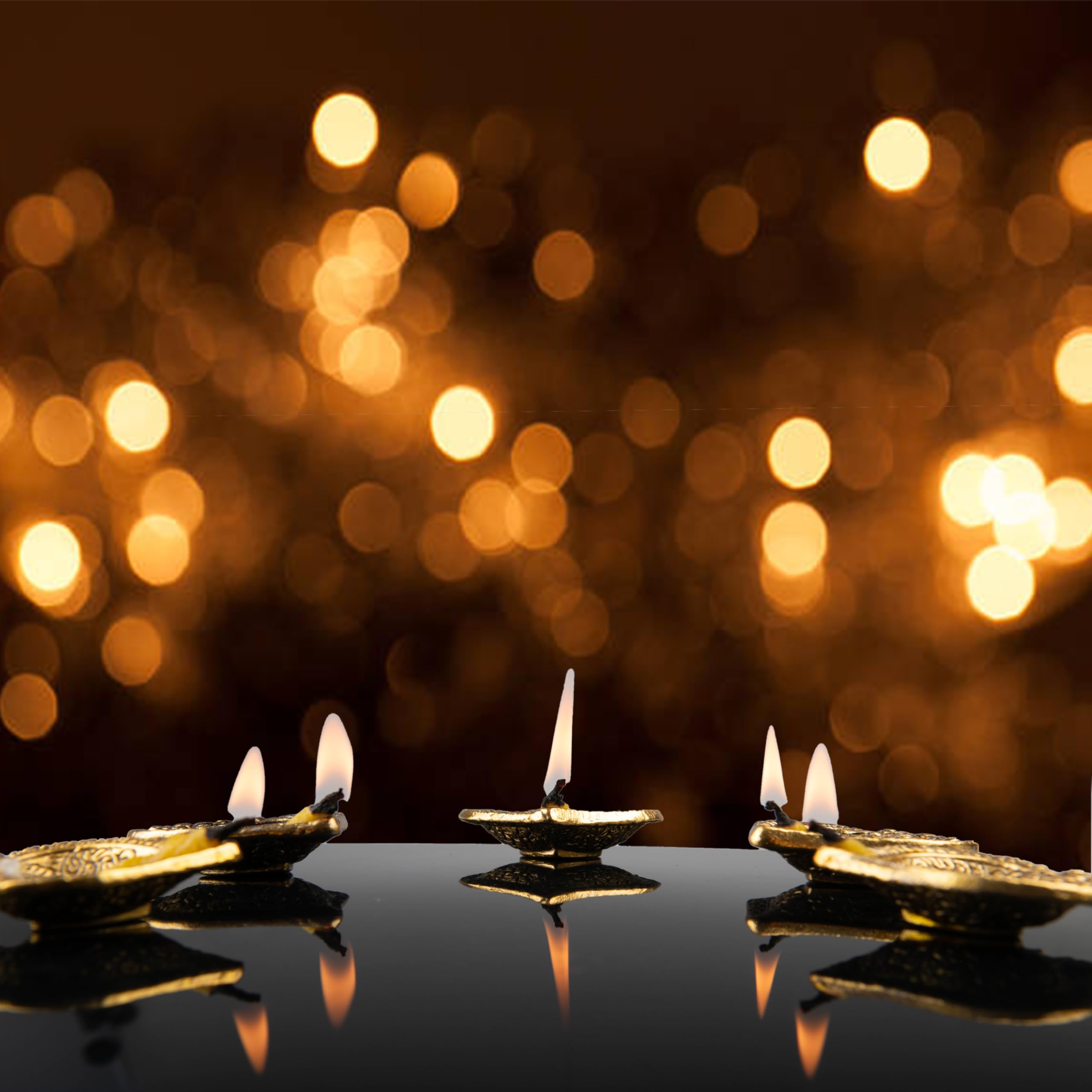 Wonder Care | 20-Piece Gold Metal Diya Oil Lamps for Pooja, Diwali & Christmas Decor | Indoor Religious Ceremony Lighting | Housewarming Gift Idea | Perfect for Home Altar, Festival Decorations & Spiritual Ambiance