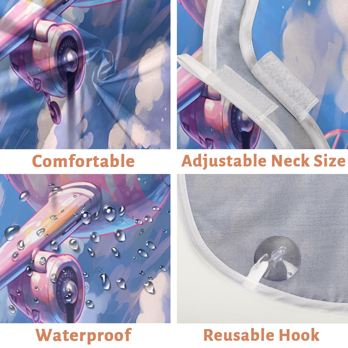 Pink Flying Airplane Beard Shaving Bib for Men - Waterproof Barber Apron for Hair Dye, Makeup & Styling - Sink Hair Catcher & Beard Trimming Accessory - Perfect Gift for Barbers & Grooming Enthusiasts (Great for Home Haircuts, Salon Use & DIY Grooming)