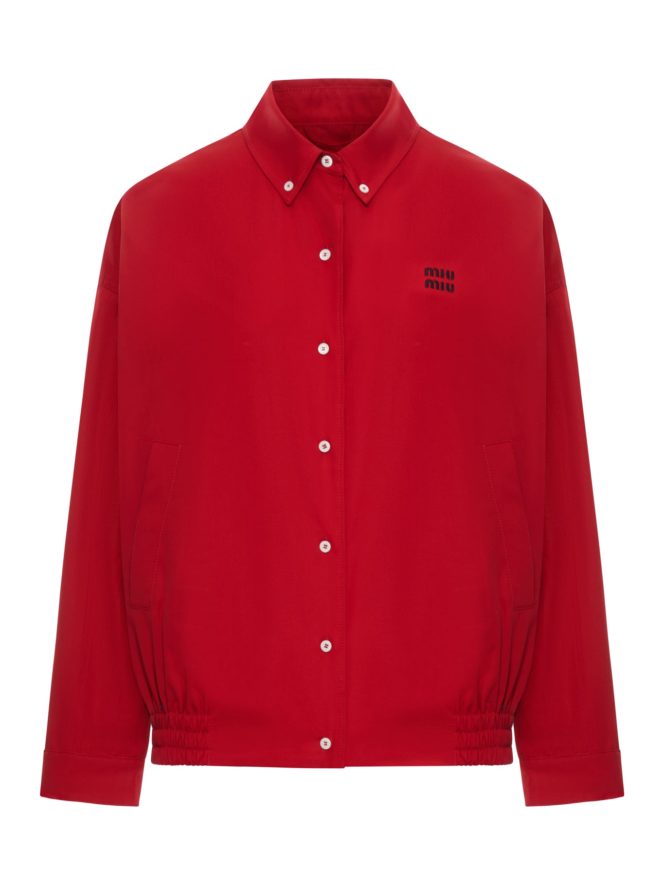Miu Miu Women's Poplin Blouse in Red - ML1264SOOO1BMS F0D56SCARLATTO | Elegant Casual & Office Wear for Women