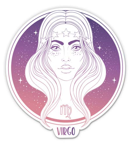 Zodiac Virgo Pretty - 3 Inch Vinyl Sticker Decal for Car, Laptop, Water Bottle, Phone - Waterproof, Durable - Perfect for Personalizing Accessories, Gifts & Home Decor