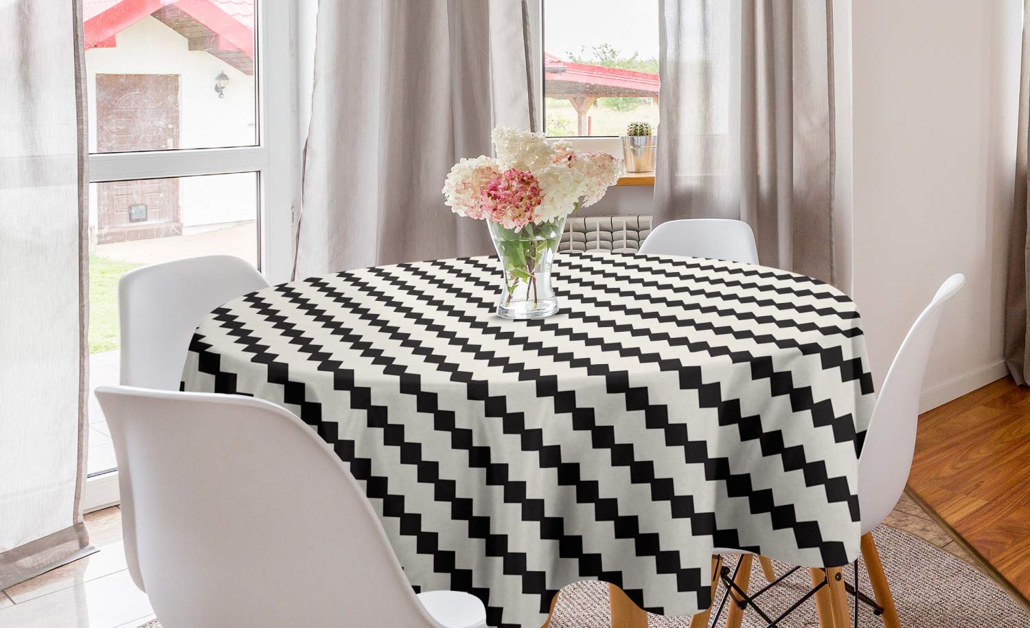 Ambesonne Modern Round Tablecloth 60