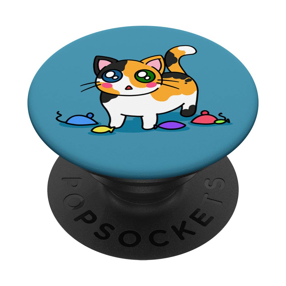 Adorable Calico Kitten PopSockets Phone Grip & Stand - Expandable Phone Holder for iPhone, Samsung & Tablets - Perfect for Work, Travel & Gaming