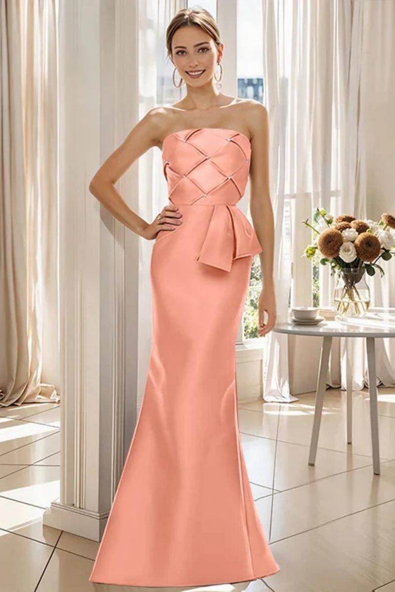 Elegant Mermaid Strapless Sleeveless Floor Length Mother of the Bride Dress CM0371 - Perfect for Weddings, Proms & Formal Occasions