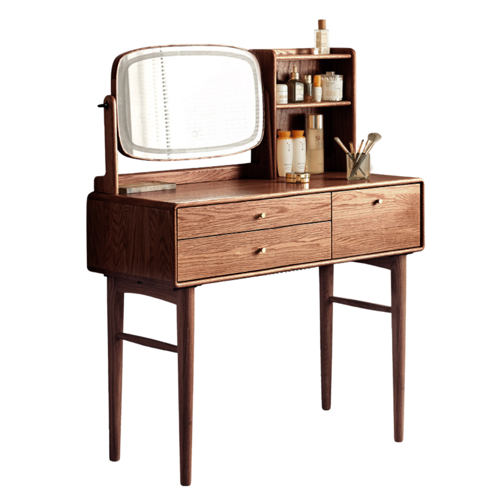 39.4x15.7x48.4 inch/ 100x40x123сm/ Walnut color/Oak Illuminated makeup table (adjustable mirror)