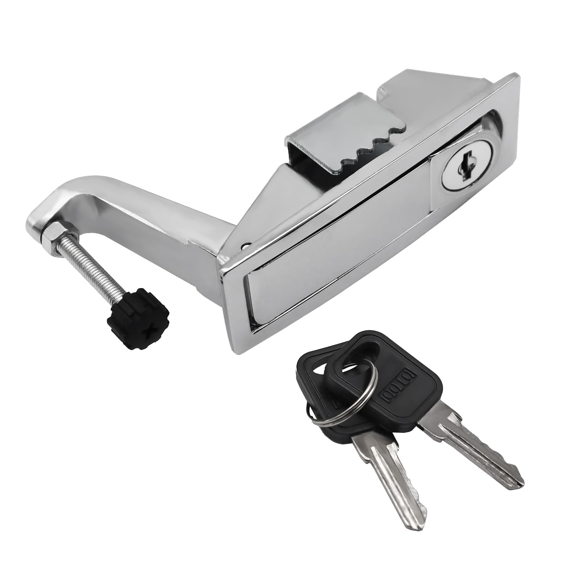 Heavy Duty All Metal Latch Lock Kit for Peterbilt 386 387 Tool Box - Stainless Steel Plated Latch with Lock & 2 Keys - Replacement for C233213 C23-3213 - Perfect for Truck Tool Box Security and Organization