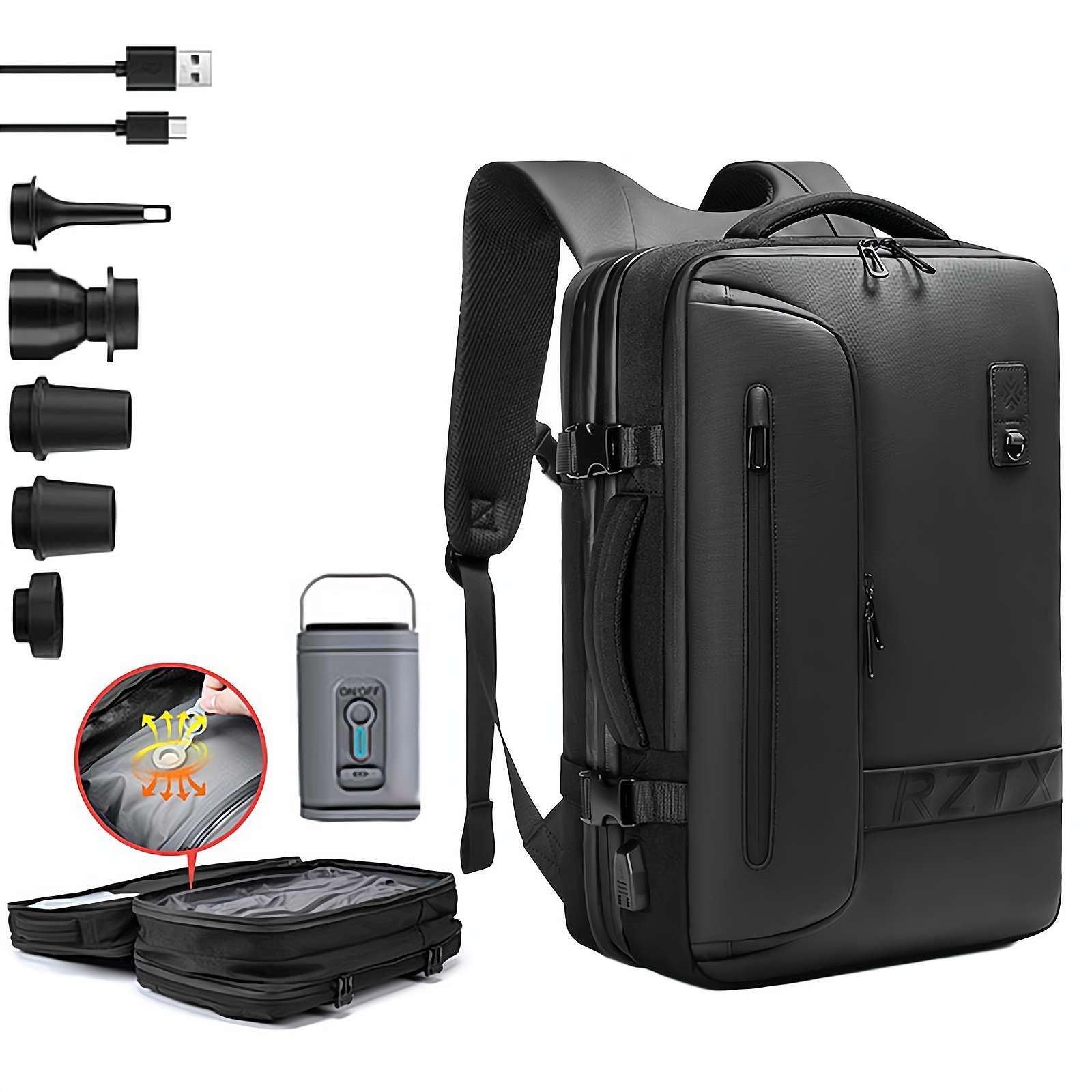 40L Expandable Vacuum Compression Backpack - Waterproof Travel Backpack with Shoulder Straps for Hiking, Camping & Outdoor Adventures | Vacuum Seal Technology Saves Space