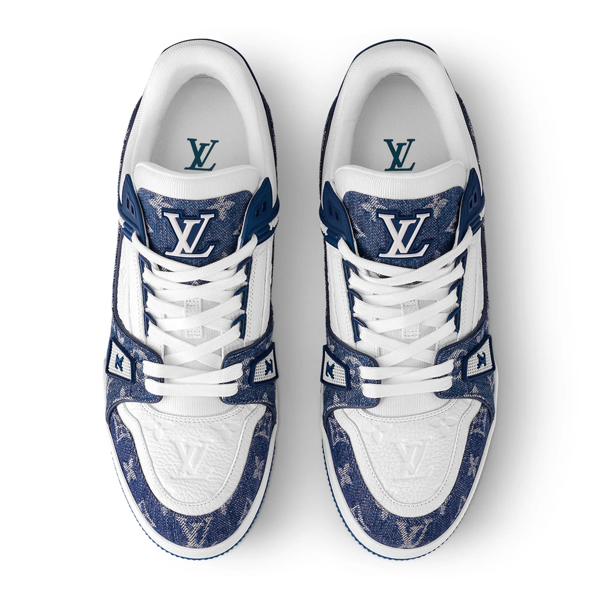 Louis Vuitton LV Monogram Blue Denim Sneakers for Men - Luxury Designer Casual Shoes for Everyday Wear & Street Style Fashion