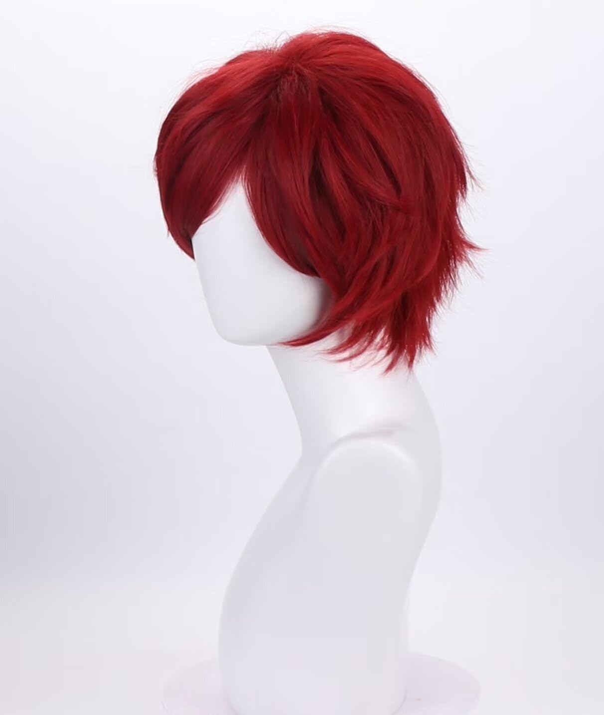 Dark Red Short Cosplay Wig for Halloween - Heat Resistant Synthetic Hair, Natural Fluffy Unisex Costume Wig for Cosplay, Anime, Parties & Themed Events