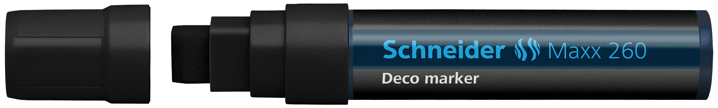 Schneider Maxx 260 Black Chalk Markers - 5 Pack for Whiteboards, Glass, Chalkboards & Signs - Non-Toxic, Vibrant & Erasable