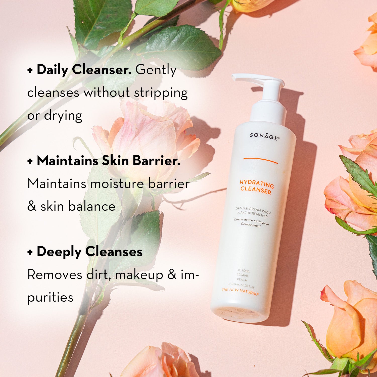 Best Hydrating Facial Cleanser for Dry & Sensitive Skin - Gentle Daily Face Wash with Hyaluronic Acid & Vitamin E - Perfect for Morning & Night Skincare Routine