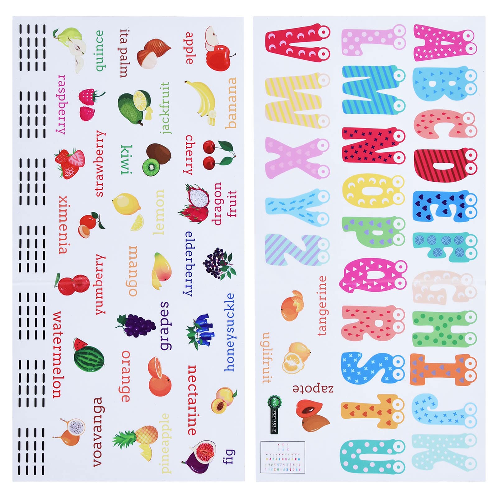 English Alphabet Wall Stickers - Durable PVC Wall Decals for Kids Room, Nursery & Balcony Decor | Safe Removable Wallpaper for Learning & Play Spaces