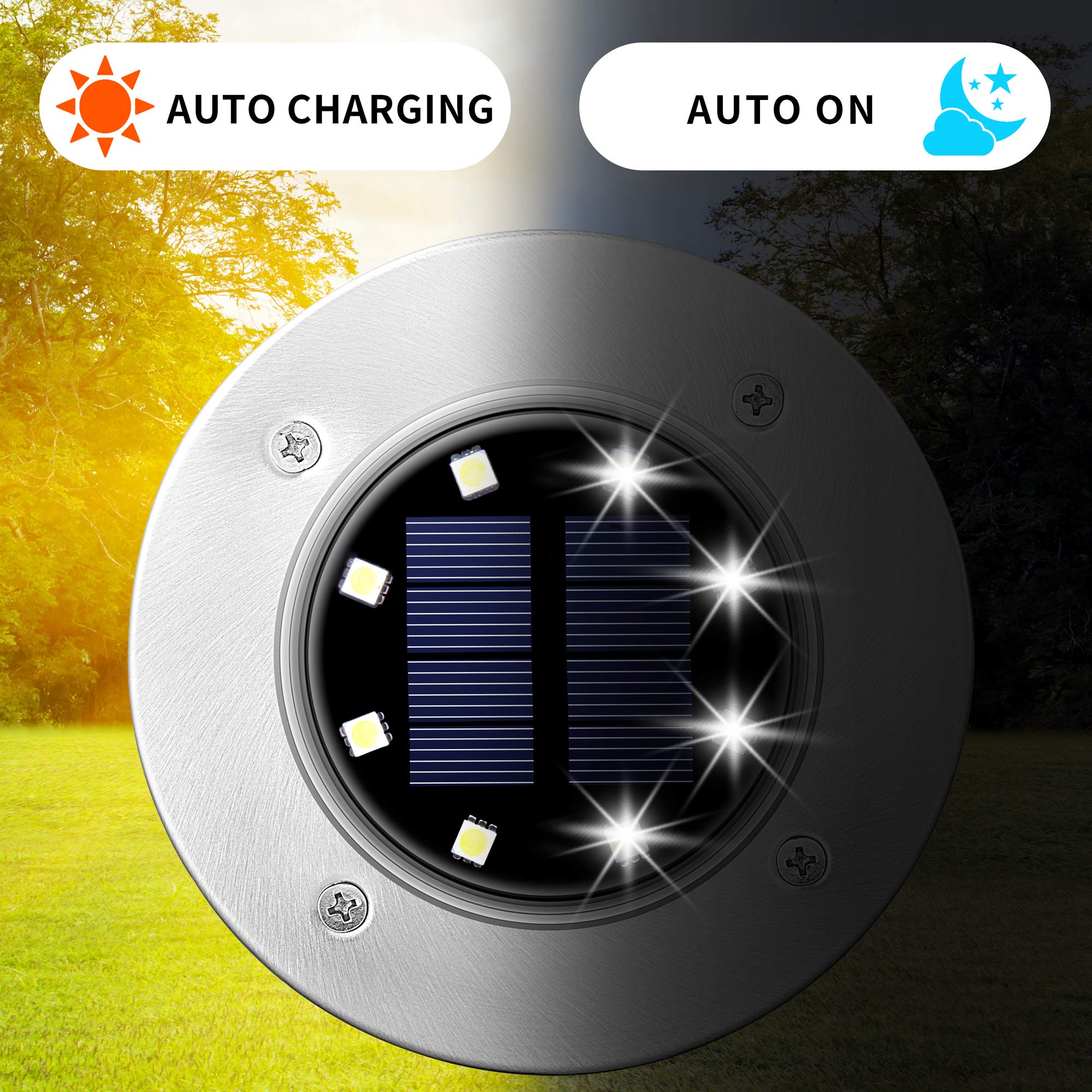 SOLPEX 24 Pack Solar Lights Outdoor Waterproof - LED Garden Landscape Lighting for Yard, Deck, Lawn, Patio, Pathway & Walkway | Perfect for Backyard, Driveway & Outdoor Decor (White)