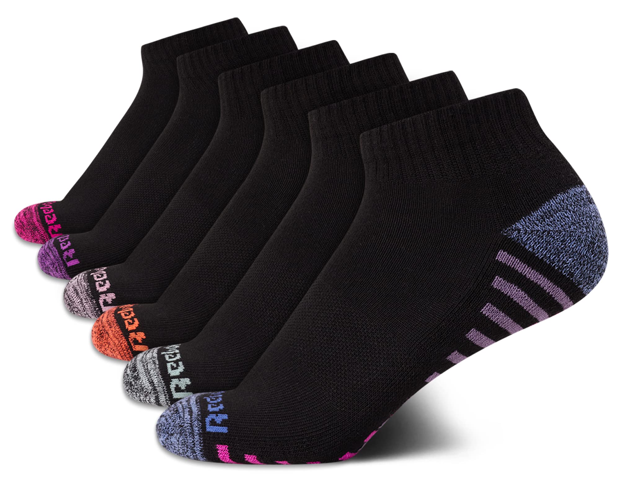 Reebok Girls' Athletic Socks - 6 Pack Arch Support Compression Cushioned Quarter Socks for Running, Basketball & Sports | Comfortable Non-Slip Workout Socks for Kids & Teens