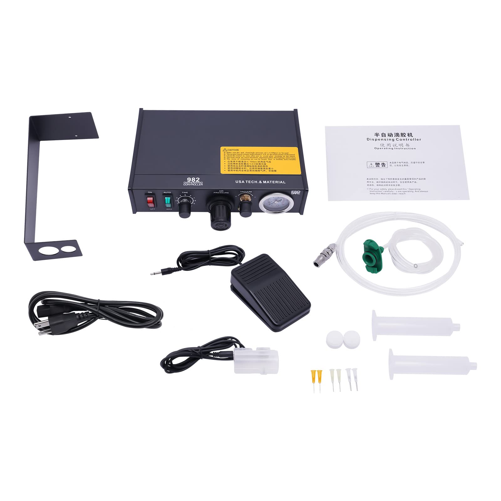 Pneumatic Semi-Automatic Glue Dispenser Machine with Timer Control - Manual & Auto Mode for Solder, Liquid Adhesive, and Glue Application | Perfect for Electronics Repair, DIY Crafts, and Industrial Assembly