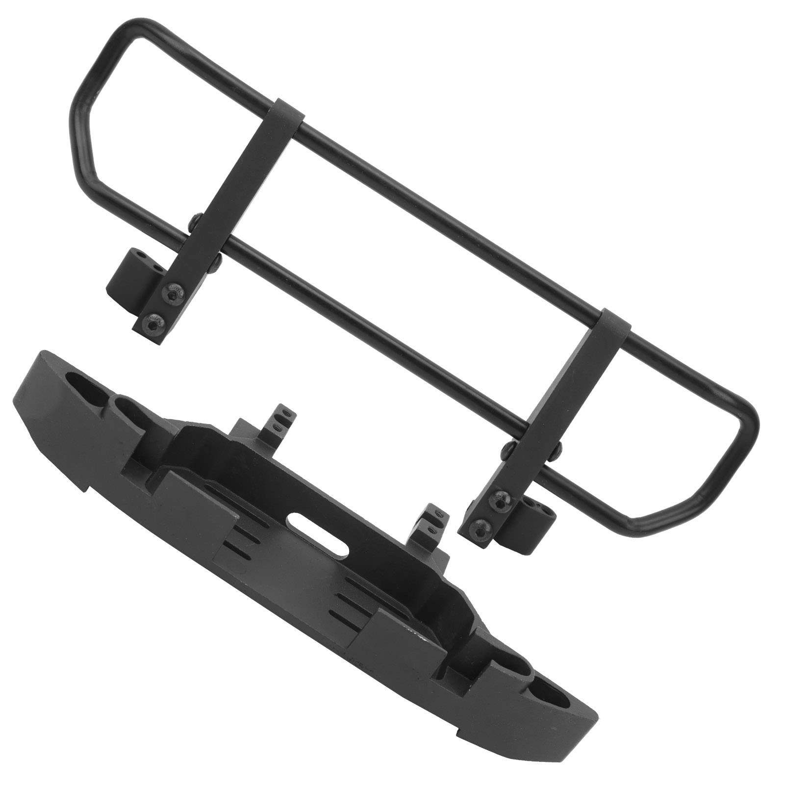 Universal 1/10 Scale RC Crawler Metal Front Bumper - Heavy Duty Black Off-Road Bumper for Traxxas, Axial & 1/10 RC Cars | Perfect for Rock Crawling, Trail Riding & Off-Road Adventures