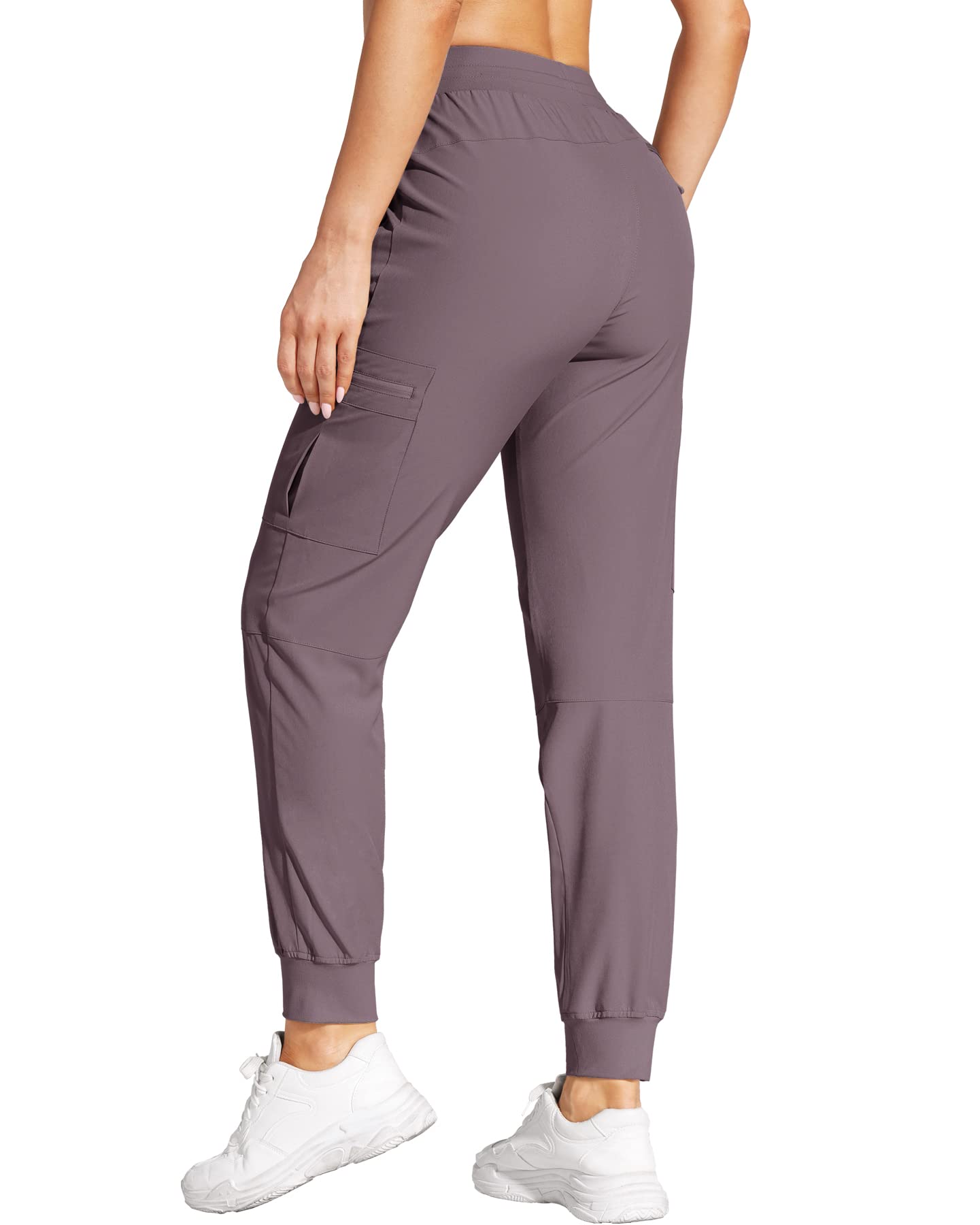 Women's Lightweight Quick-Dry Cargo Joggers - Water Resistant Hiking Pants with Zipper Pockets for Travel, Outdoor Adventures & Casual Wear