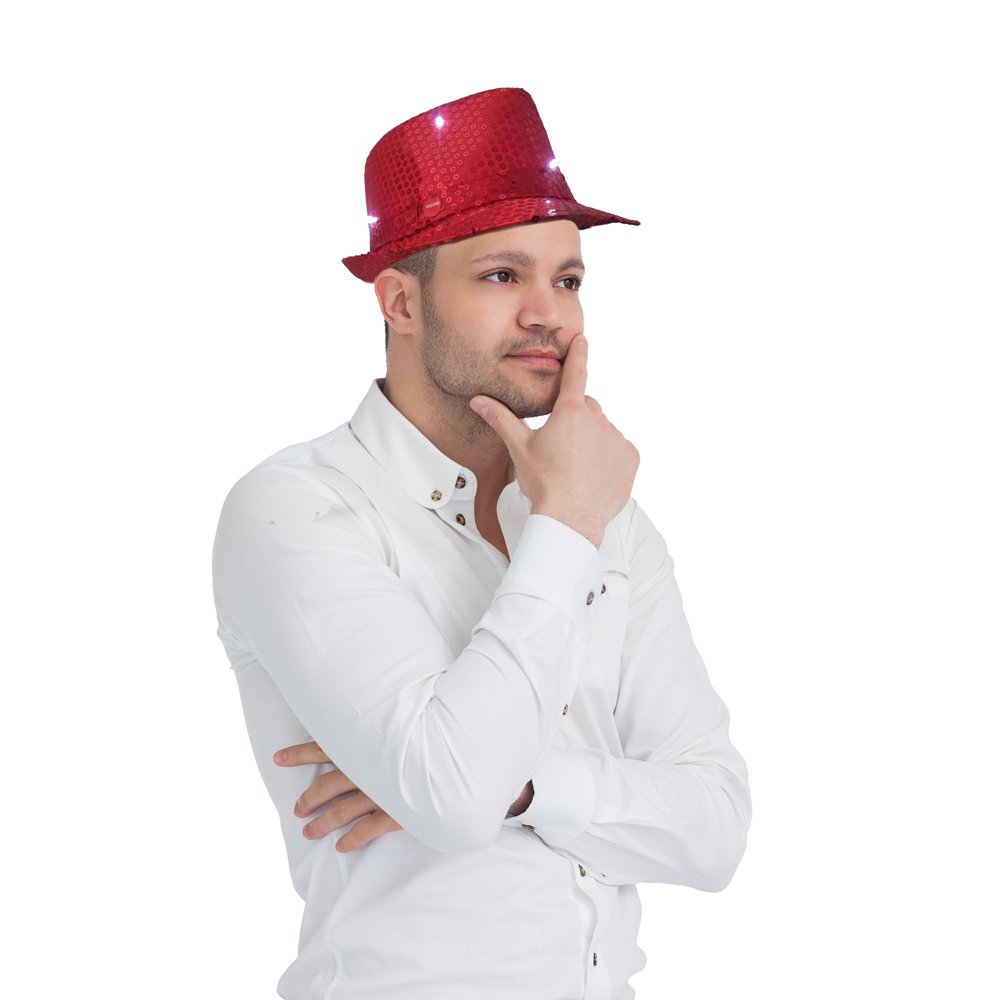 Stylish LED Fedora Hat for Adults - Light Up Party Hat for Halloween, Cosplay & Night Events | Dress Up America
