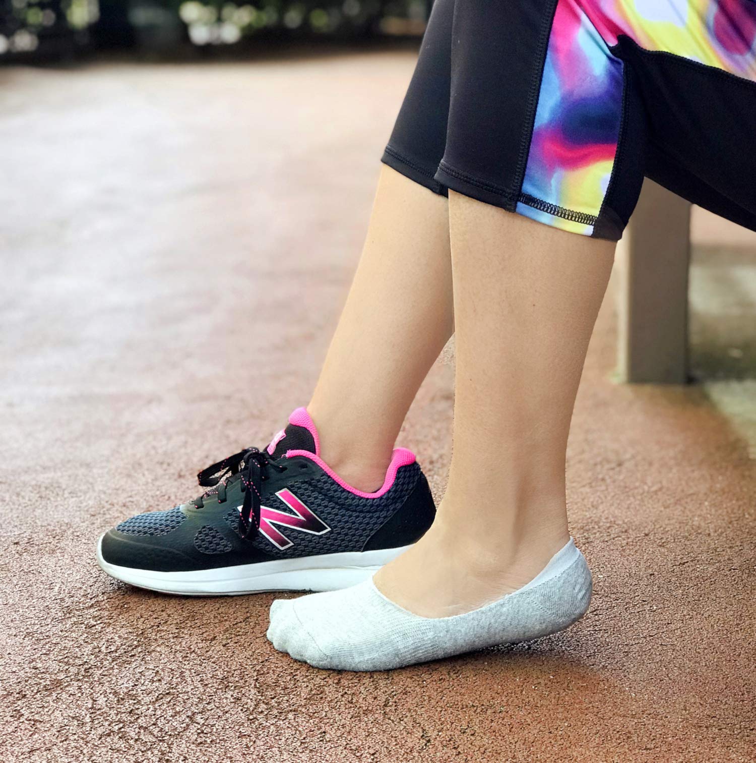Fit in Clouds Women's No-Show Low Cut Invisible Non-Slip Socks for Flats & Sneakers - 80% Cotton - White, Black, Grey & Skin Tone - Perfect for Casual Wear, Workouts & Everyday Comfort