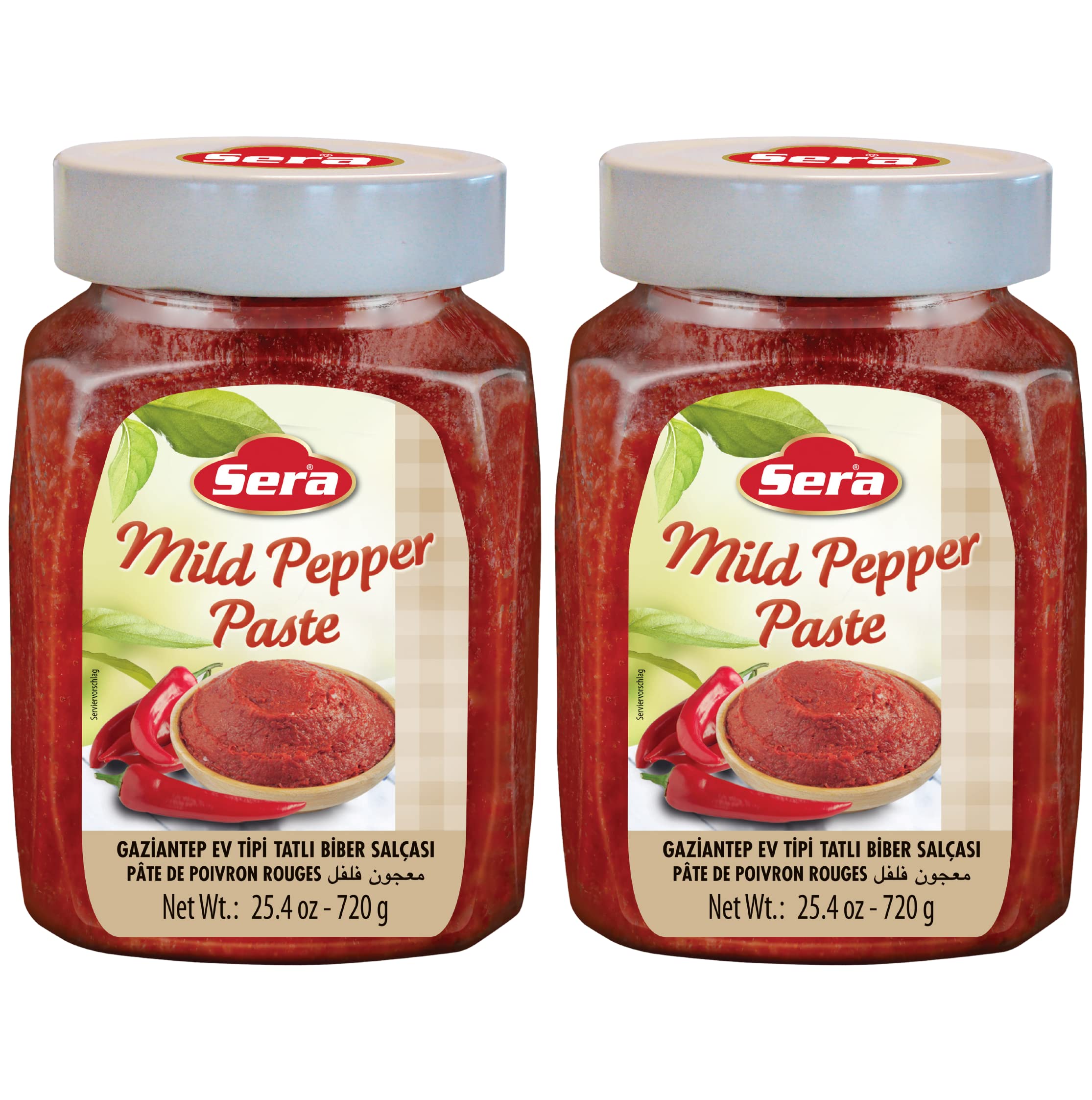 Sera Mild Pepper Paste 25.4 Oz (2 Pack) – Sugar-Free, No Artificial Preservatives – Add Spicy Flavor to Cooking, Sandwiches, Tacos & BBQ – Perfect for Home Chefs & Food Lovers