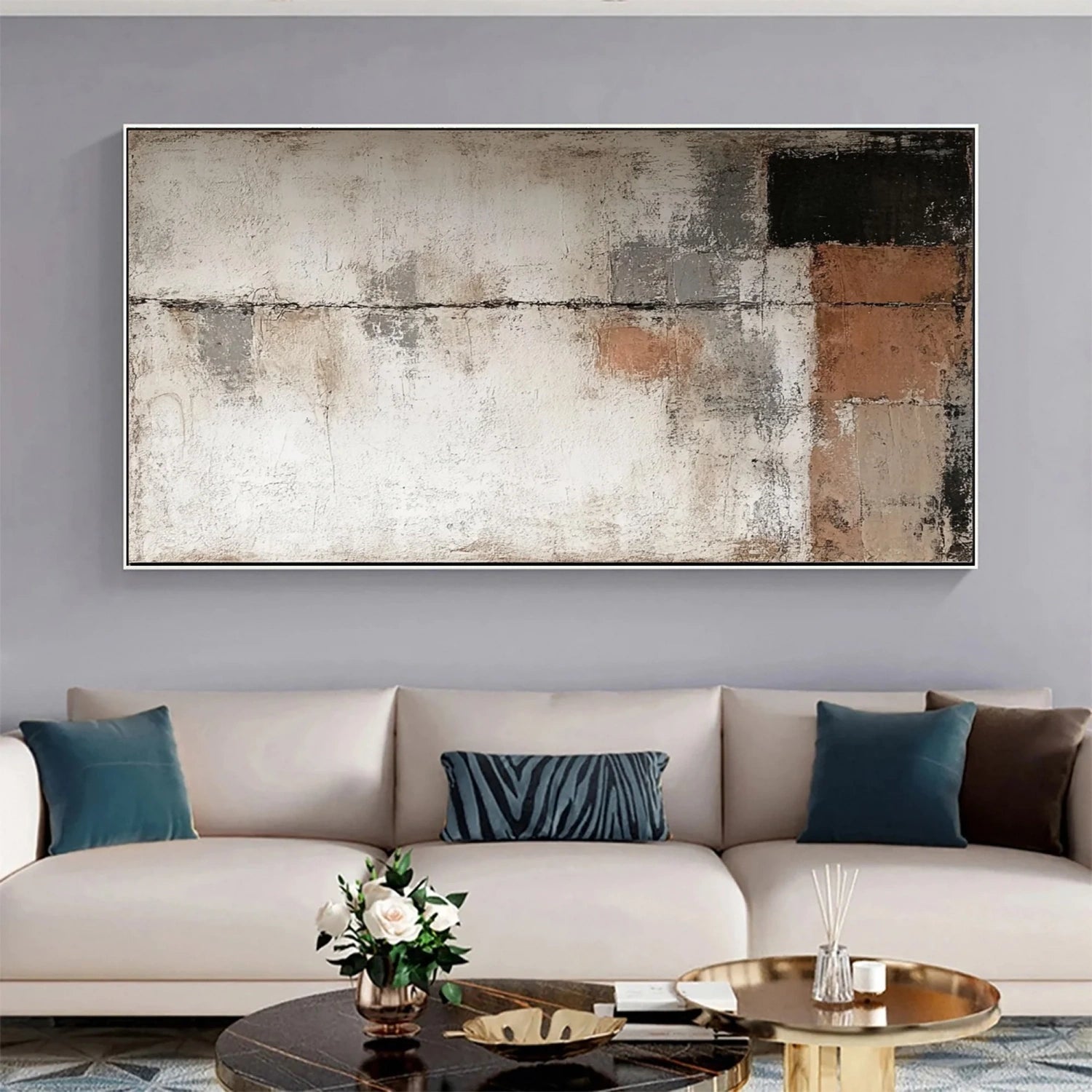 Abstract Painting #AB 342 - Modern Wall Art for Living Room, Bedroom & Office Decor | Large Canvas Artwork for Home & Office
