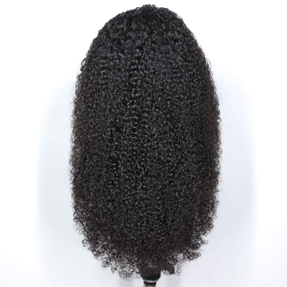 4B 4C Afro Curly 360 Lace Wig | Kinky Curly 360 Full Lace Frontal Human Hair Wig for Black Women | 150% Density | Pre-Plucked Hairline | Natural Black Color | 16 Inch | Perfect for Daily Wear, Parties & Special Occasions