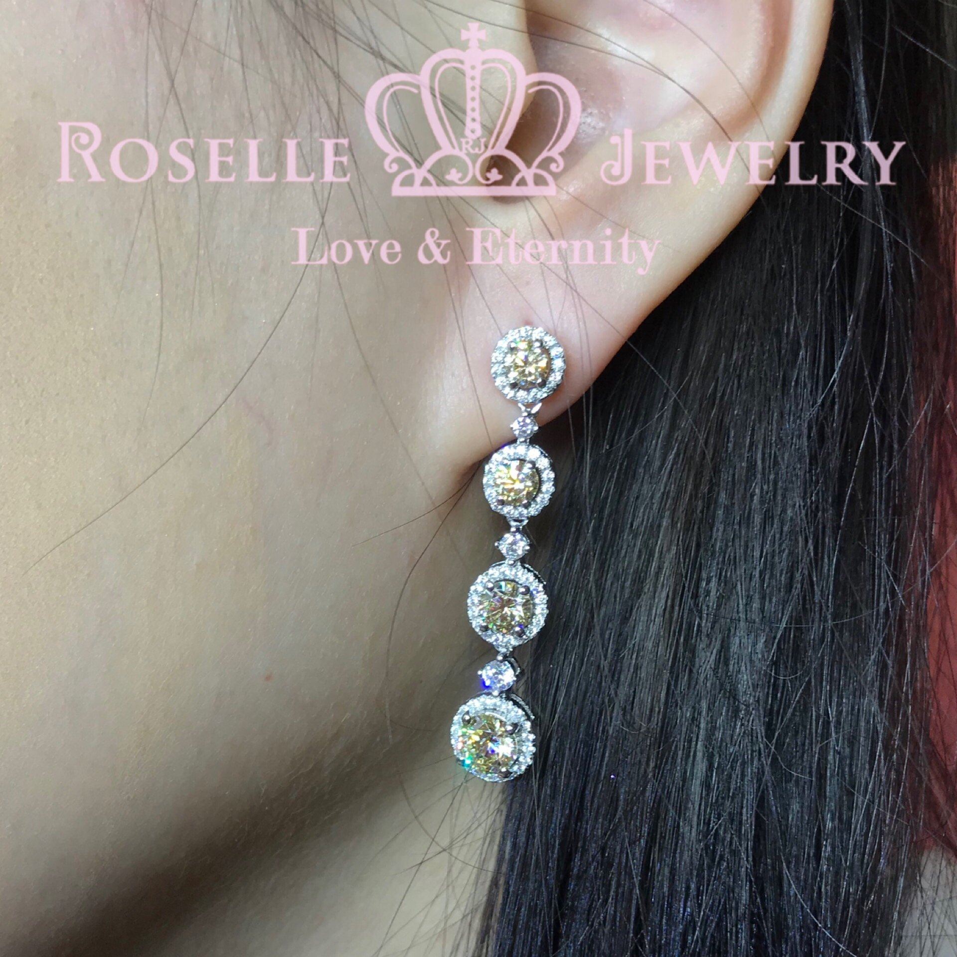 Fashion Halo Drop Earrings for Women - Elegant Crystal Dangle Earrings DE10 - Perfect for Parties, Weddings & Evening Events