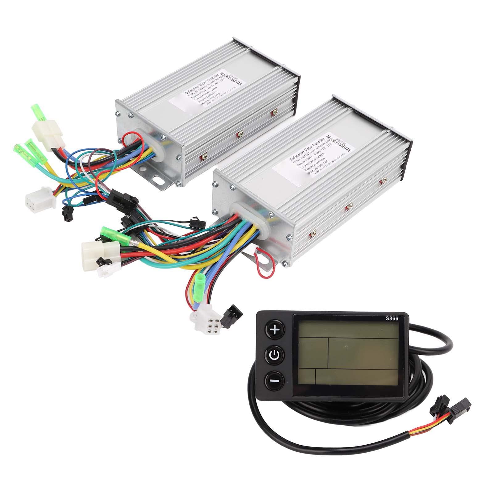 BuyWeek 36V/48V 500W Dual Drive Brushless Motor Controller for Electric Scooters & Bikes - Compatible with 866 LCD Display Meter Kit | Perfect for Commuting, Urban Travel & Eco-Friendly Transportation