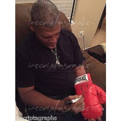 Leon Spinks Jr. Signed Boxing Glove with COA - Limited Edition #D/10 - Rare Neon Autograph - Muhammad Ali Rival - Perfect for Boxing Memorabilia Collectors & Sports Fans Display