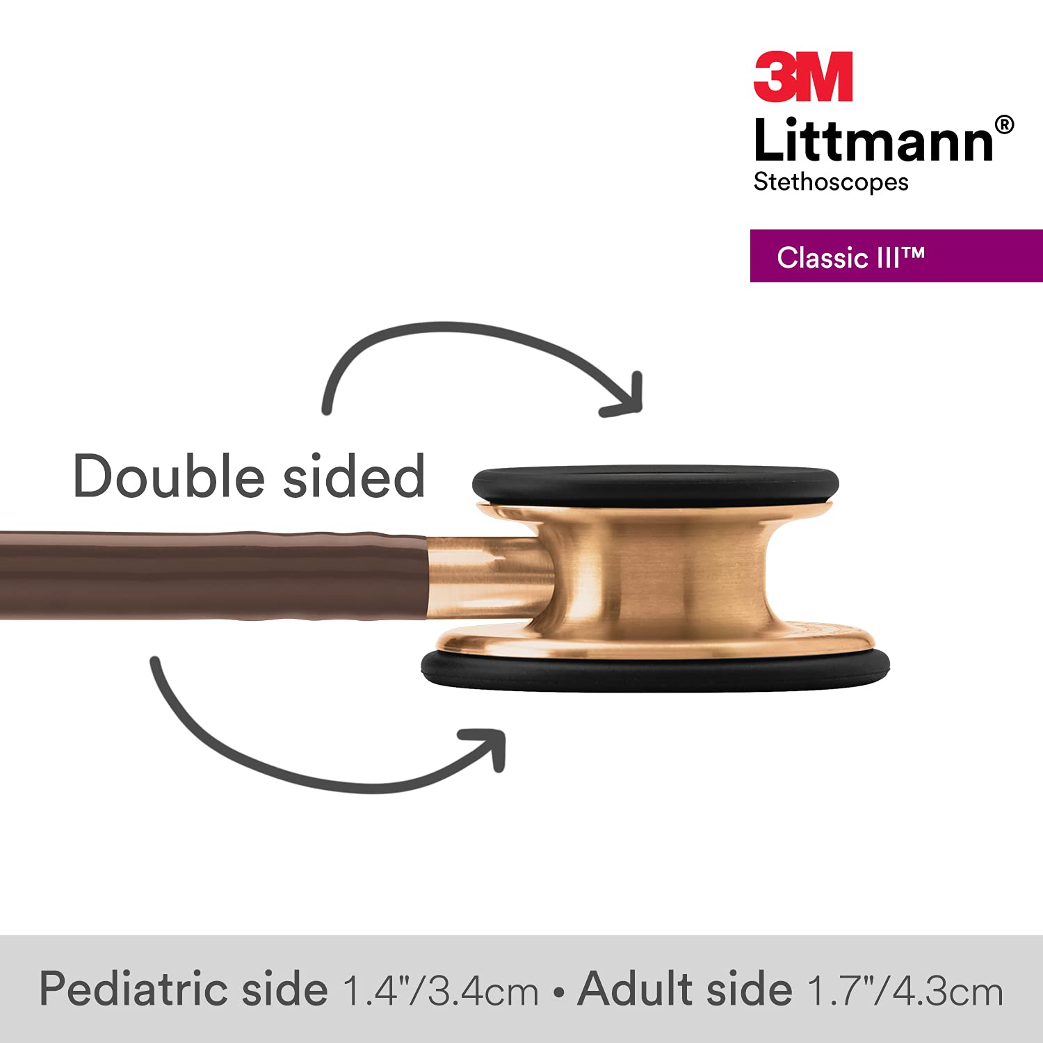 3M Littmann Classic III Monitoring Stethoscope - 5809 Model with 2X Louder Sound, Lightweight Design & Stainless Steel Chestpiece - 27