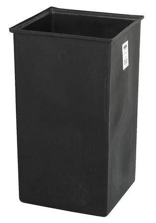 Safco 9669 36 Gallon Heavy-Duty Square Trash Can with Lid - Black Plastic Waste Bin for Office, Kitchen, Bathroom & Outdoor Use