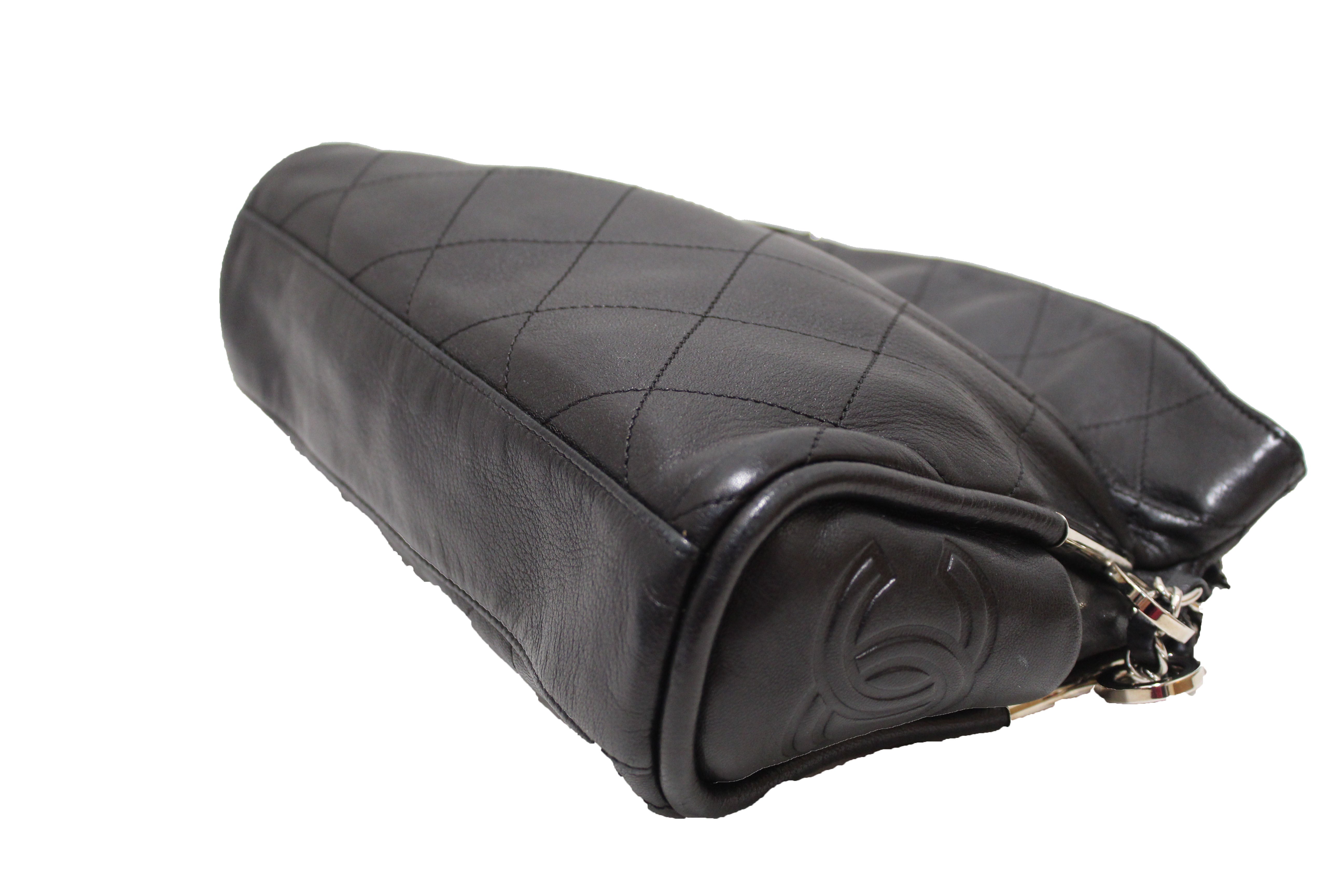 Authentic Chanel Black Quilted Lambskin Leather Mini Hobo Shoulder Bag - Ultimate Soft Luxury Handbag for Women | Perfect for Date Night, Parties & Everyday Elegance