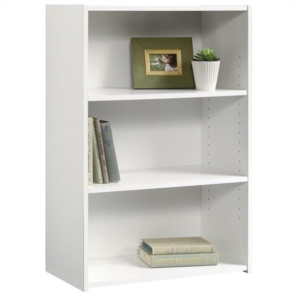 Modern 3-Shelf Engineered Wood Bookcase in Soft White - Stylish Storage for Books, Decor & Office Supplies | Perfect for Living Room, Bedroom or Home Office Organization