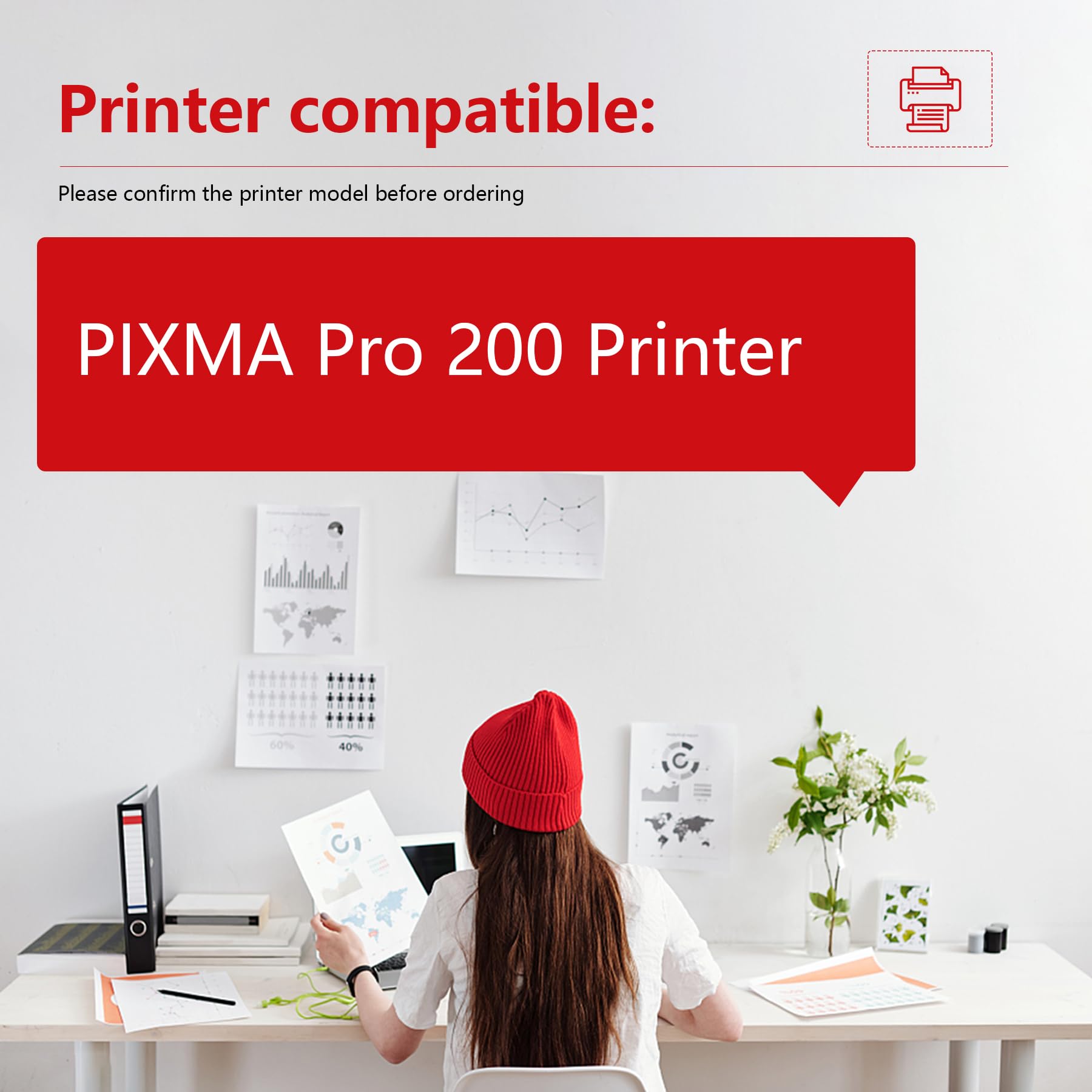 High Capacity CLI-65 Ink Cartridges 8-Pack for Canon PIXMA PRO-200 Printer - Compatible Replacement (1BK, 1C, 1M, 1Y, 1PM, 1PC, 1GY, 1LGY) - Perfect for Professional Photo Printing & Graphic Design Projects