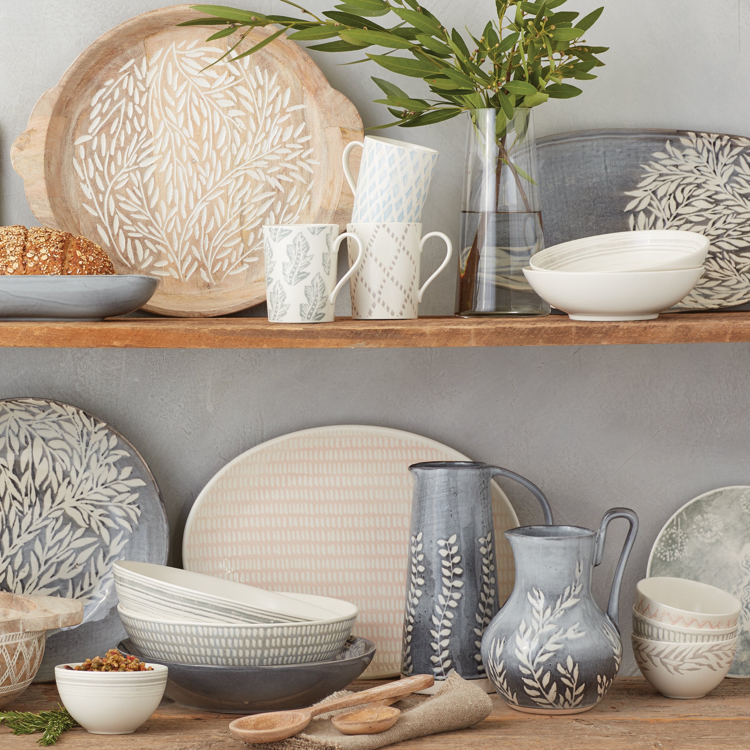 Textured Neutrals Dobby Platter - Stylish and Durable Tableware for Everyday Dining, Entertaining, and Home Decor
