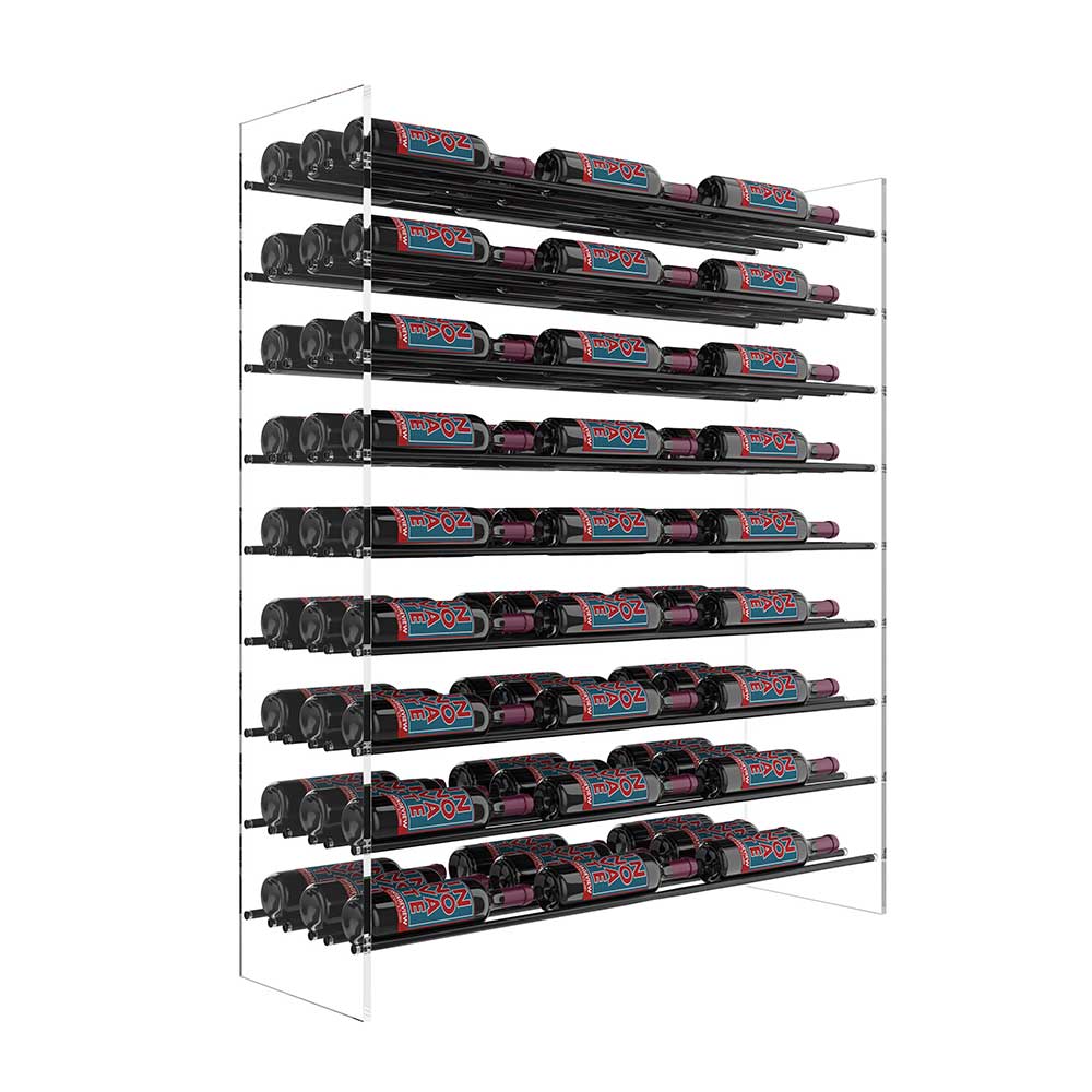 47-inch Evolution Wine Tower - Modern Metal & Acrylic Wine Rack for Kitchen, Dining Room, or Wine Cellar - Holds 28 Bottles - Space Saving Wine Storage Solution