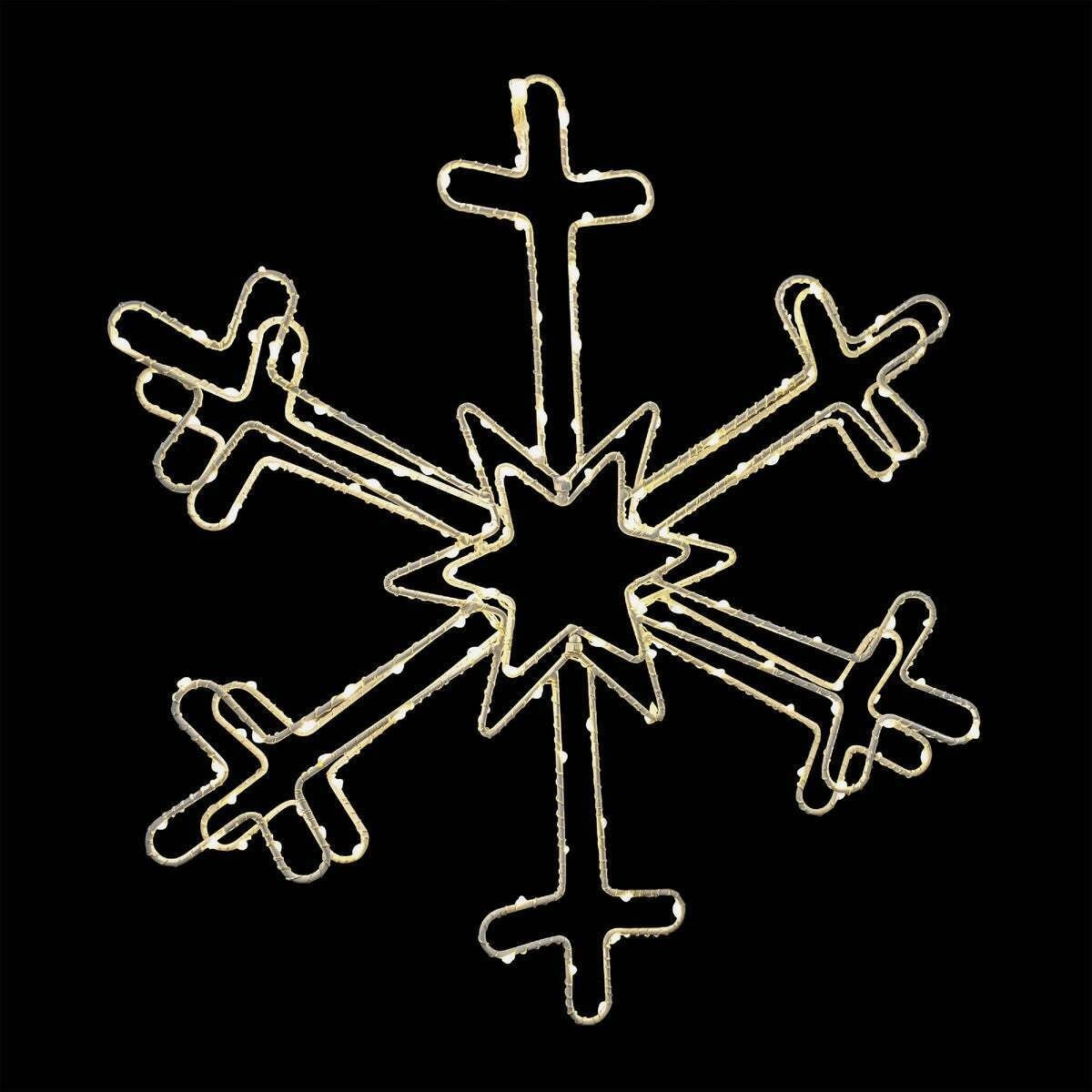 18 Warm White LED Hanging Snowflake Lights - Indoor/Outdoor Christmas Decor for Home, Yard, Party & Holiday Season