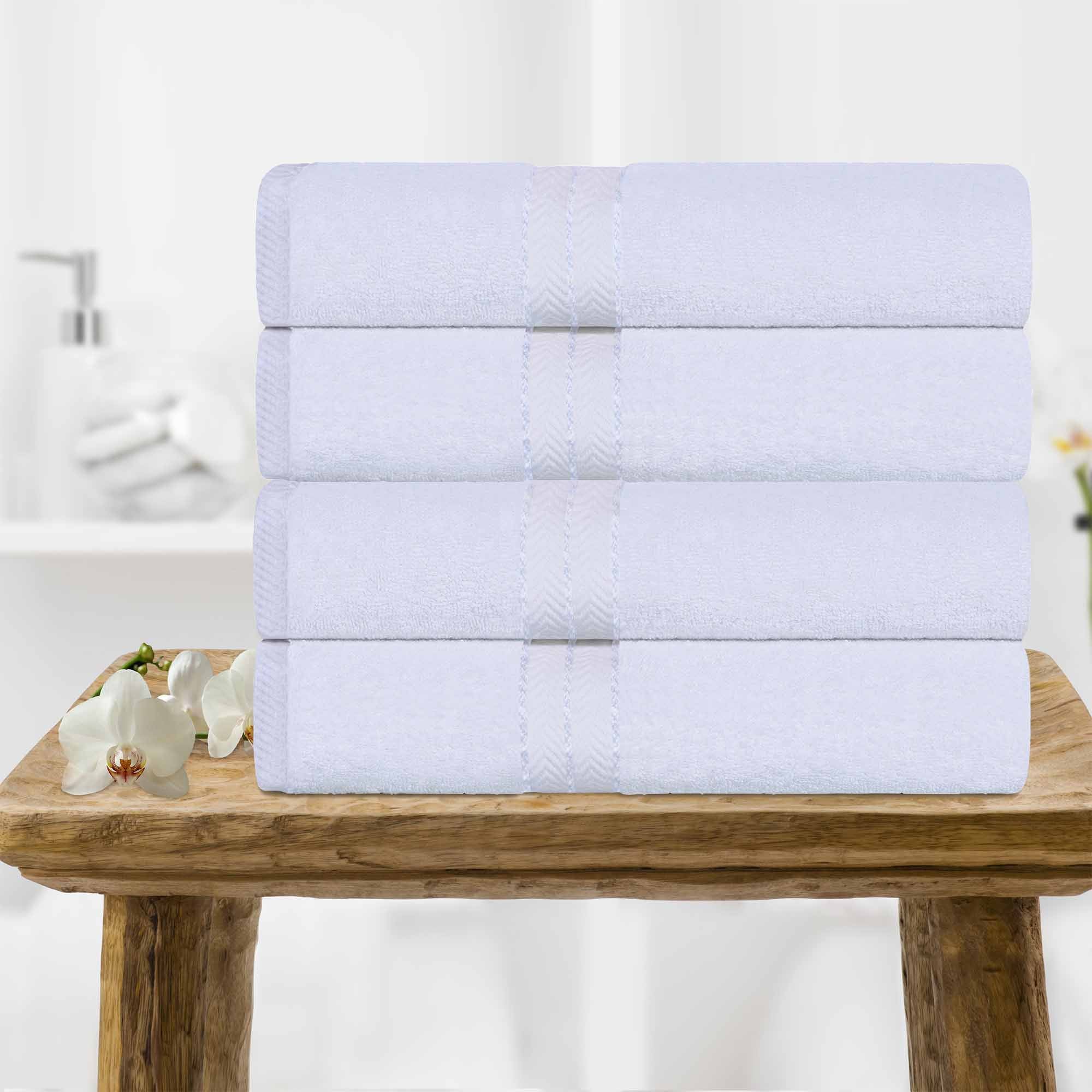Premium Turkish Cotton 4-Piece Bath Towel Set - Ultra Soft, Absorbent & Quick-Drying for Spa, Gym & Luxury Bathroom Use