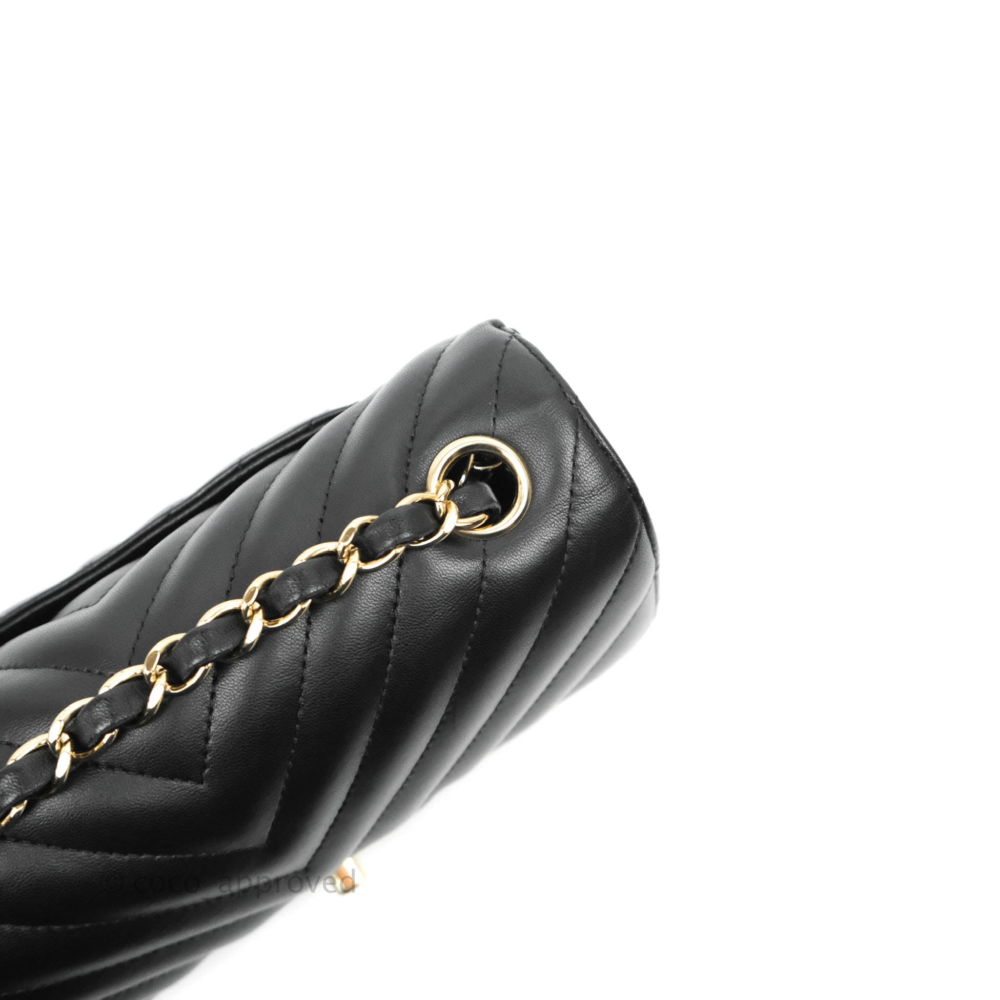 Chanel Chevron Mini Rectangular Flap Bag in Black Lambskin Leather with Gold Hardware - Luxury Crossbody Purse for Women, Perfect for Evening Events & Date Nights