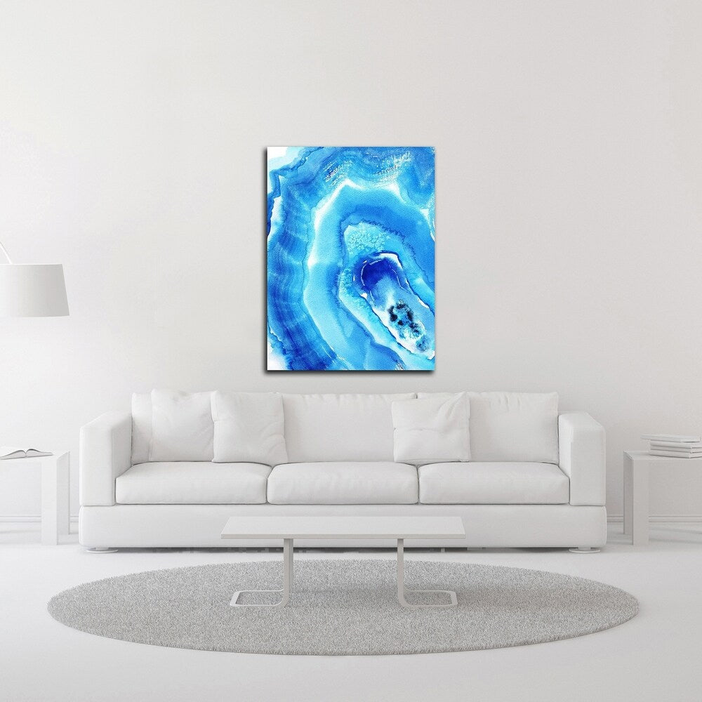 Blue Agate Wall Art by Nancy Knight - Premium Canvas Print Ready to Hang - Perfect for Living Room, Bedroom & Office Decor