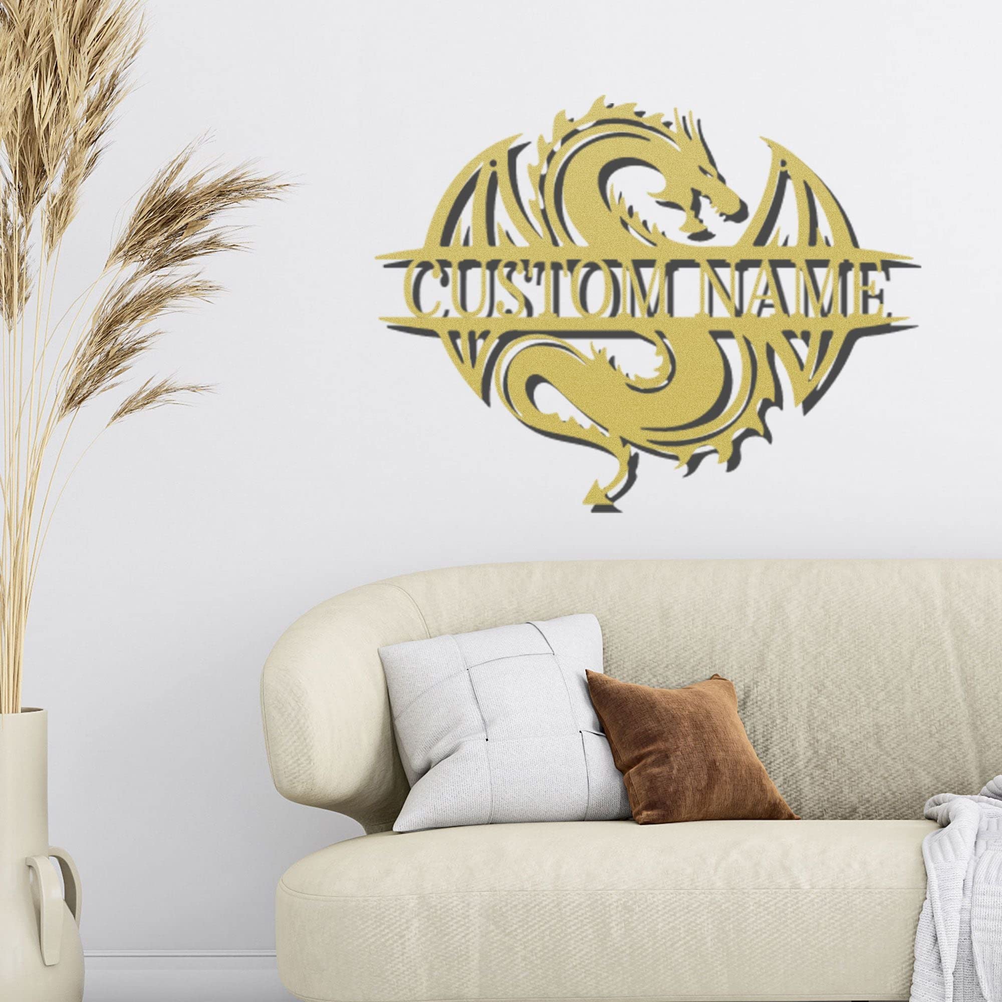 Personalized Celtic Dragon Monogram Steel Wall Sign - Custom Name Metal Art for Indoor & Outdoor Decor - Perfect for Home, Garden, and Pub Decorations